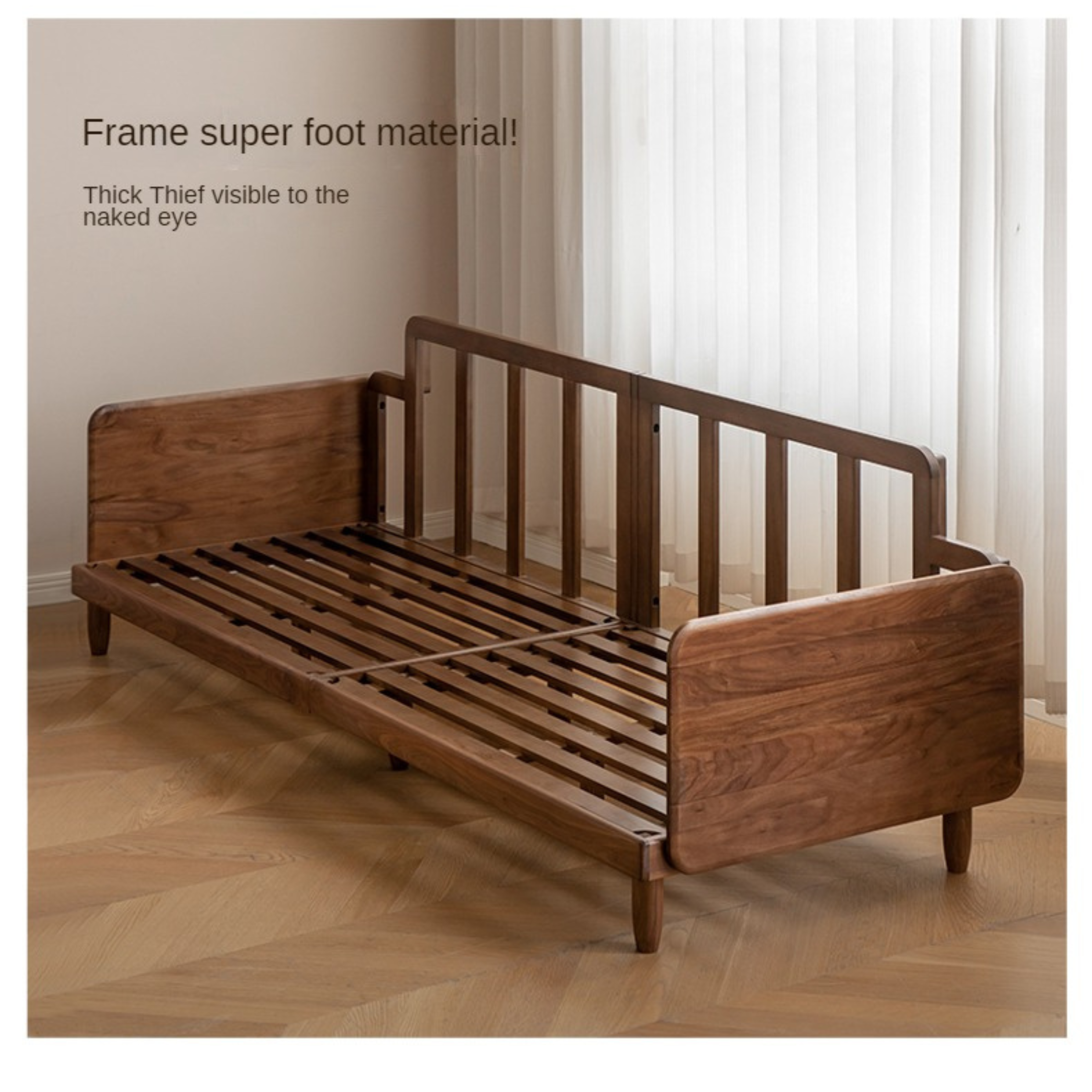 Black Walnut, Ash, Solid Sandalwood Wood Sofa with Genuine Top-Grain Yellow Cowhide Leather,fabrics