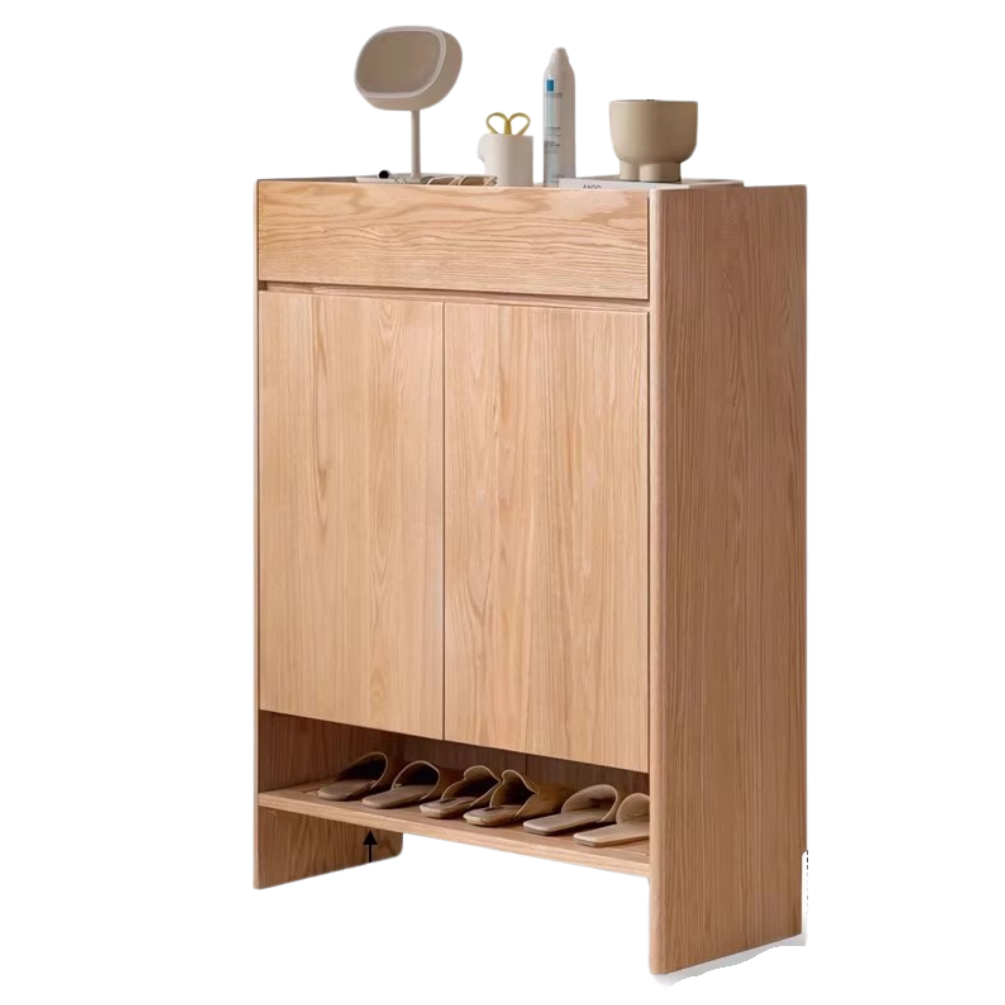 Oak Solid Wood Nordic Rock Slab Shoe Cabinet