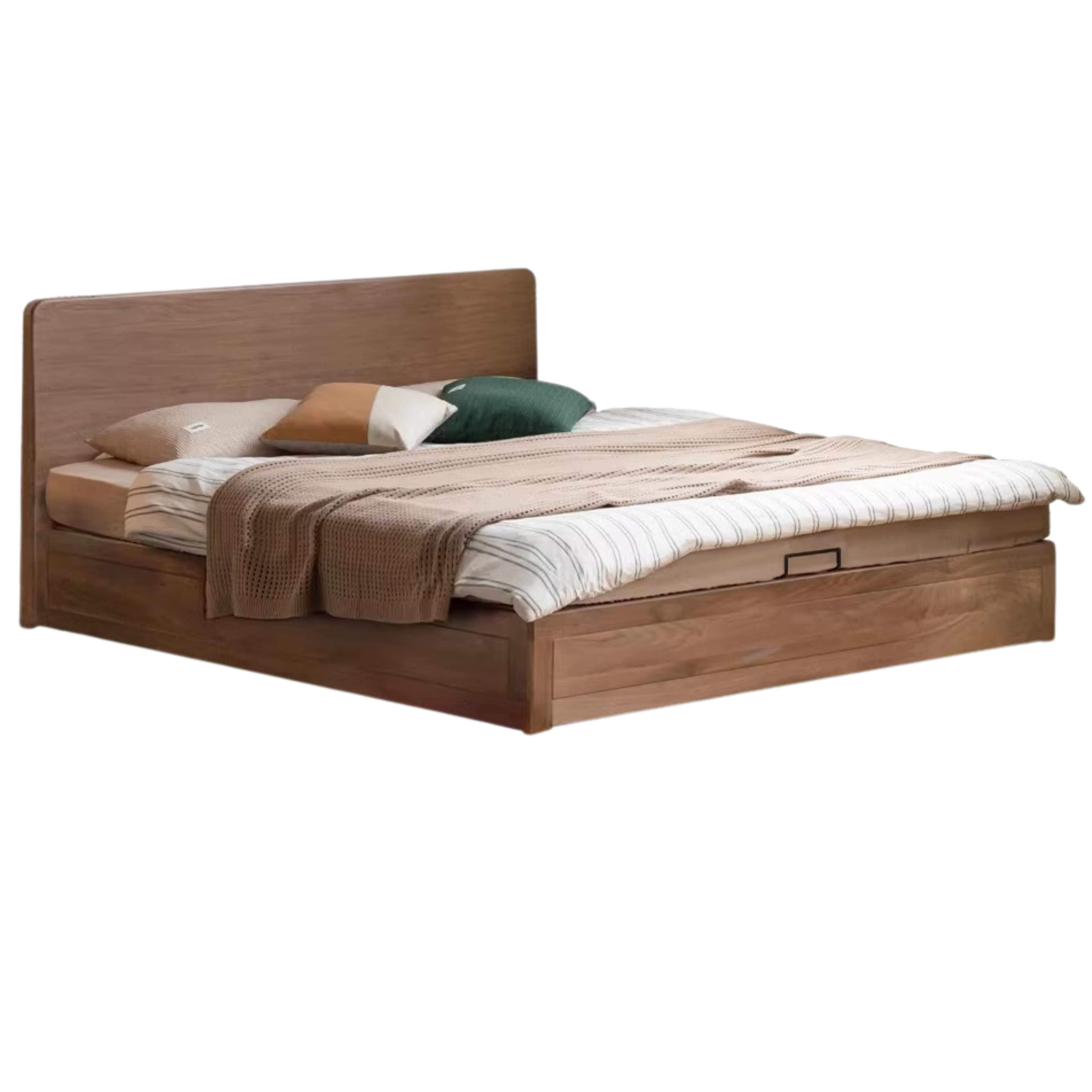 Black Walnut, Oak Solid Wood Bed Box Modern