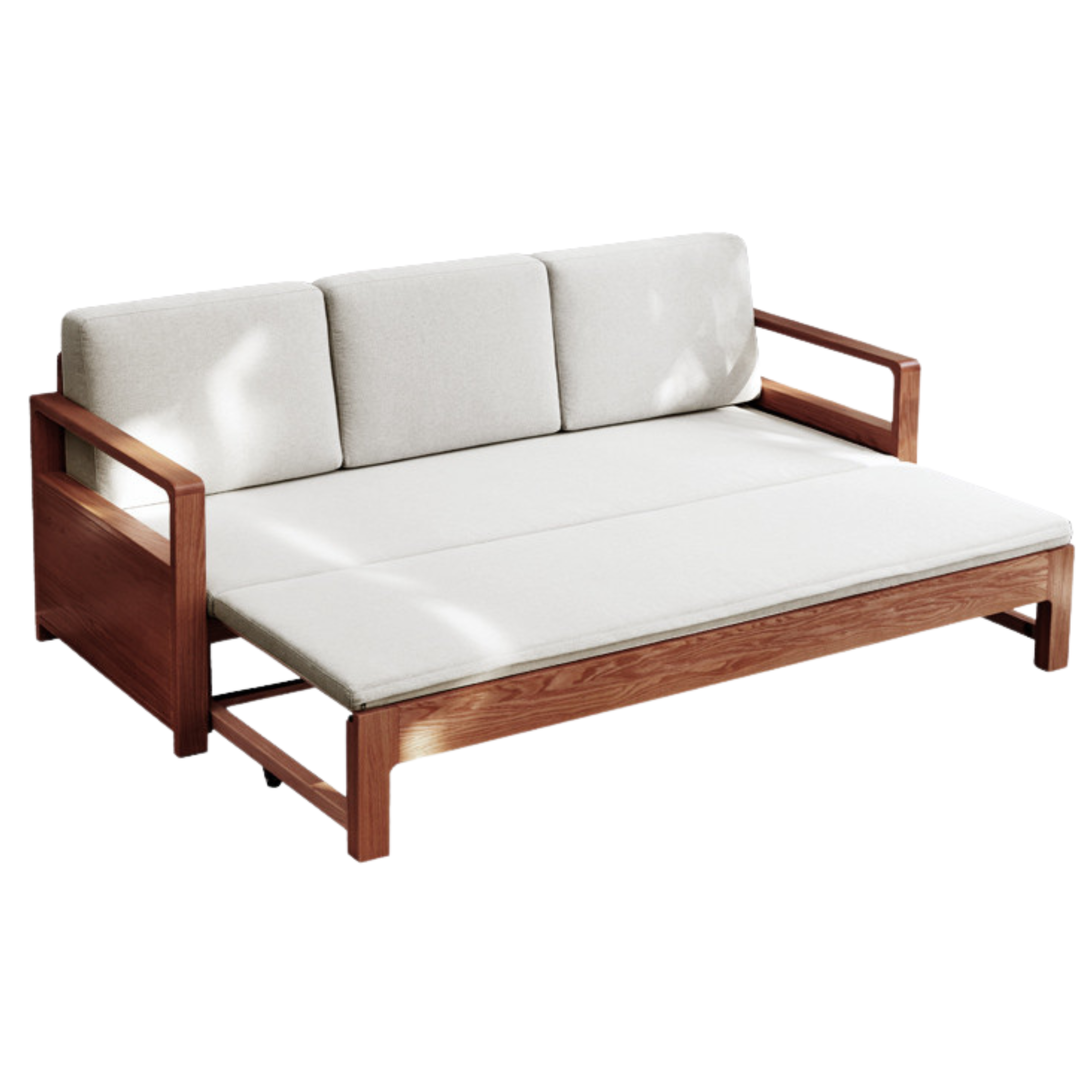 Oak, Ash Solid Woof Folding Storage Sofa Bed.