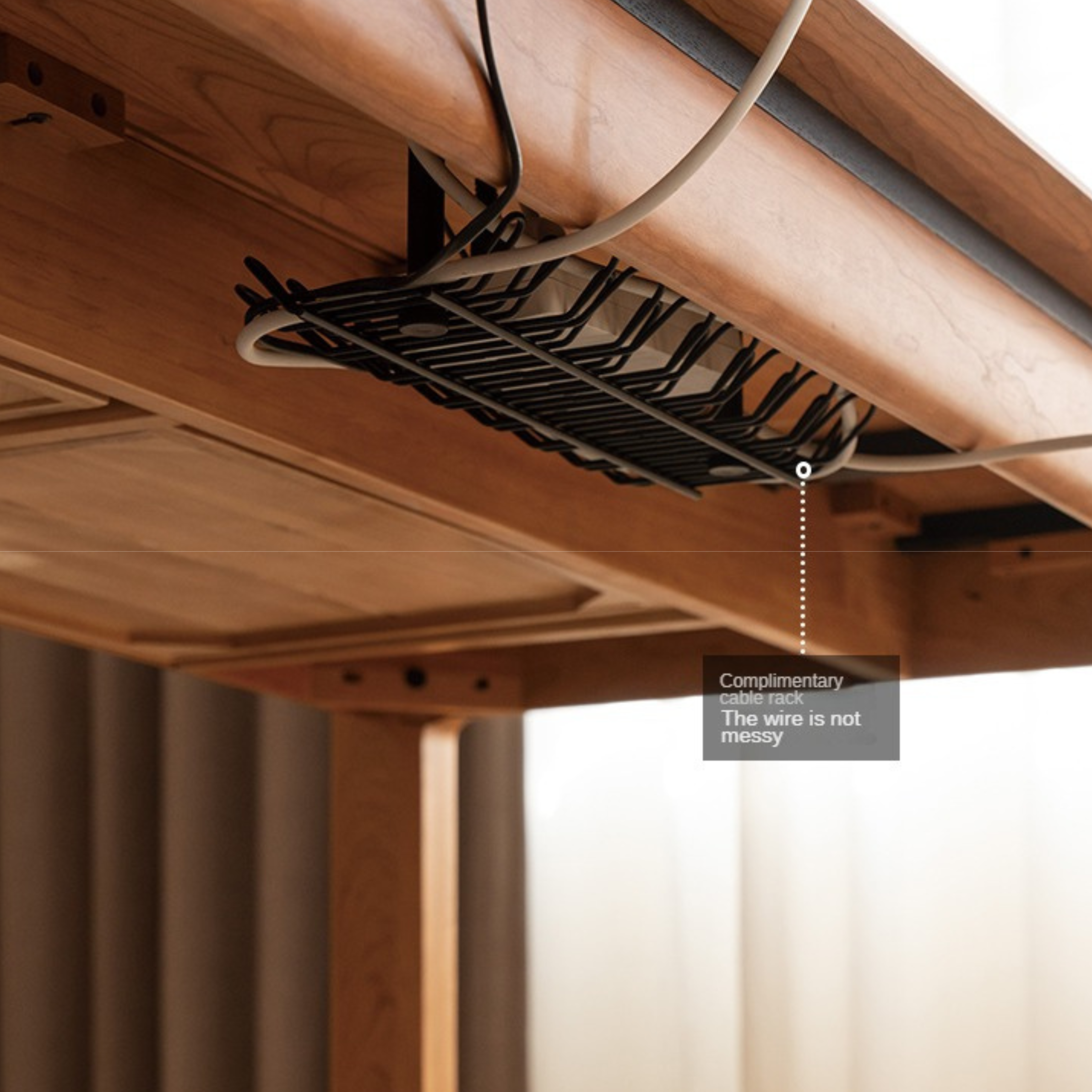 Cherry Solid Wood Color Large Office Desk