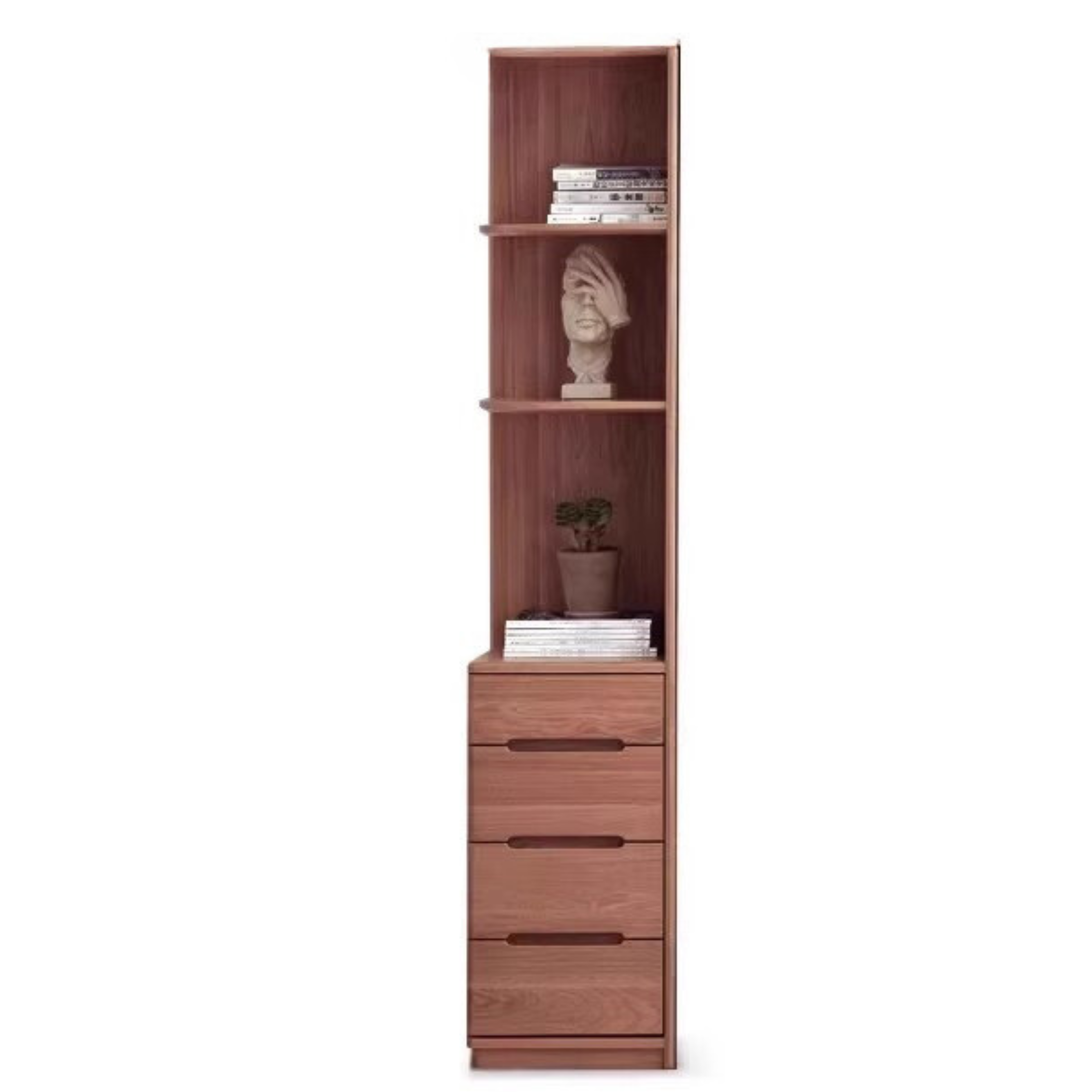 Oak Solid Wood Corner Floor-Standing Free Combination Bookshelf