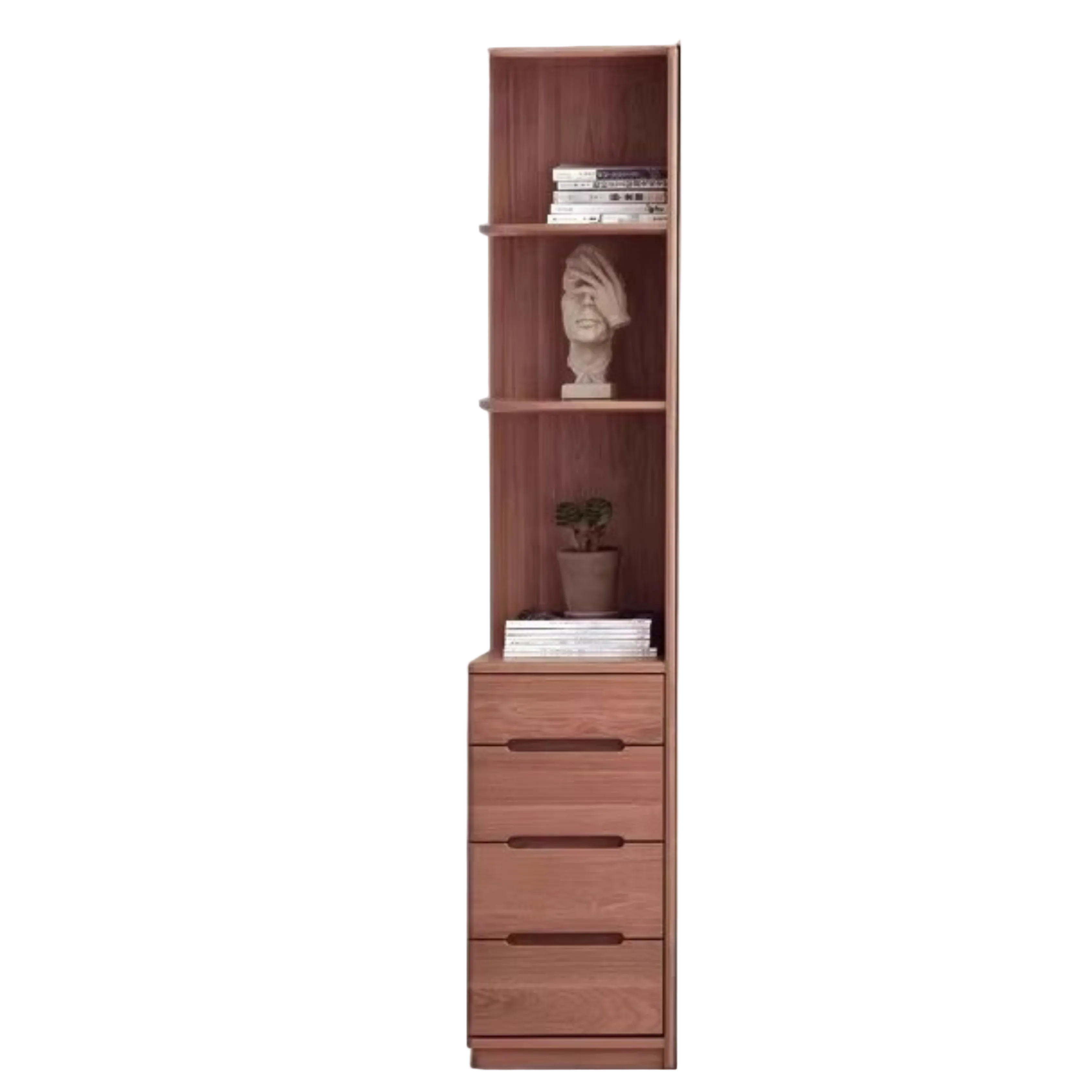 Oak Solid Wood Corner Floor-Standing Free Combination Bookshelf