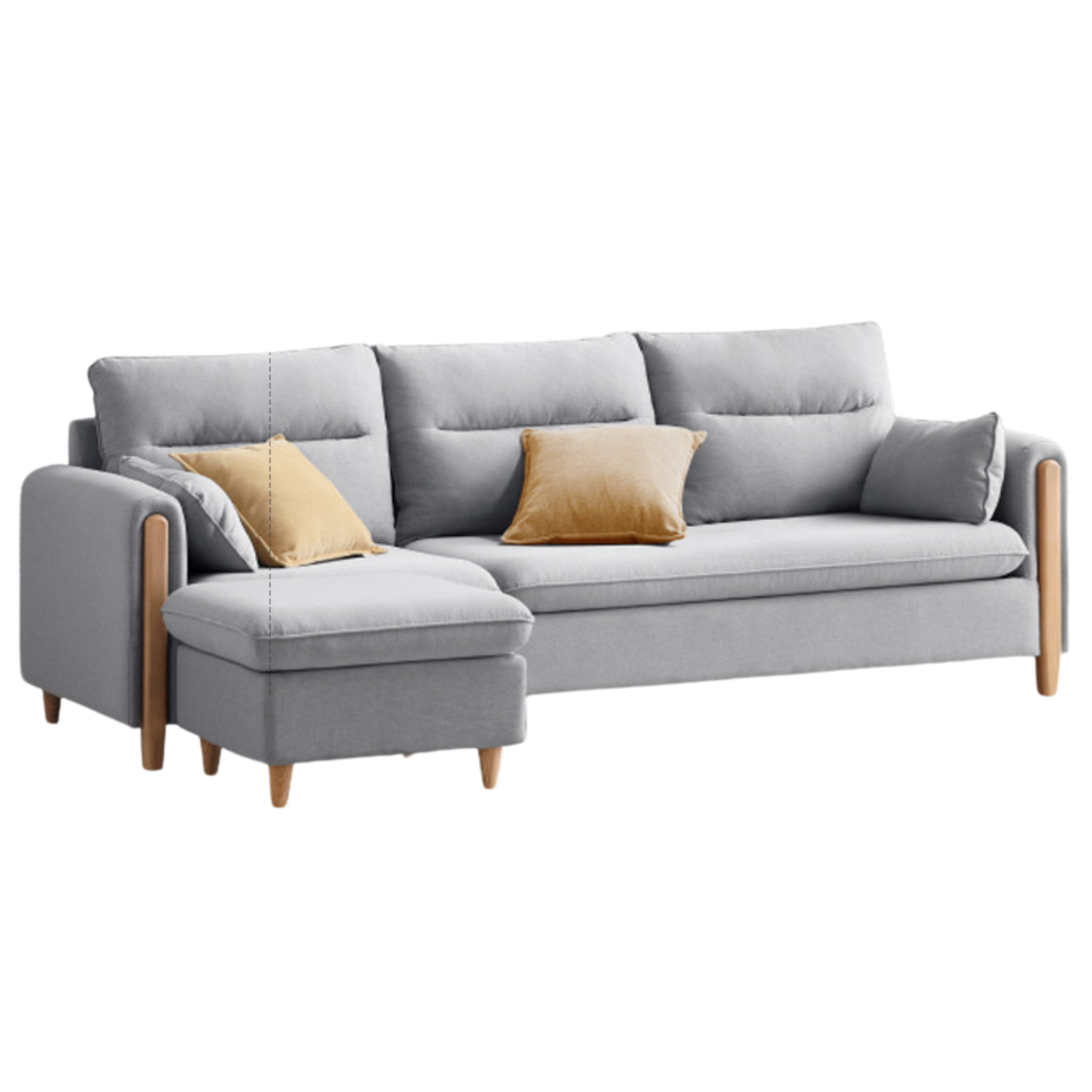 Oak Solid Wood Luxury Fabric Sofa.