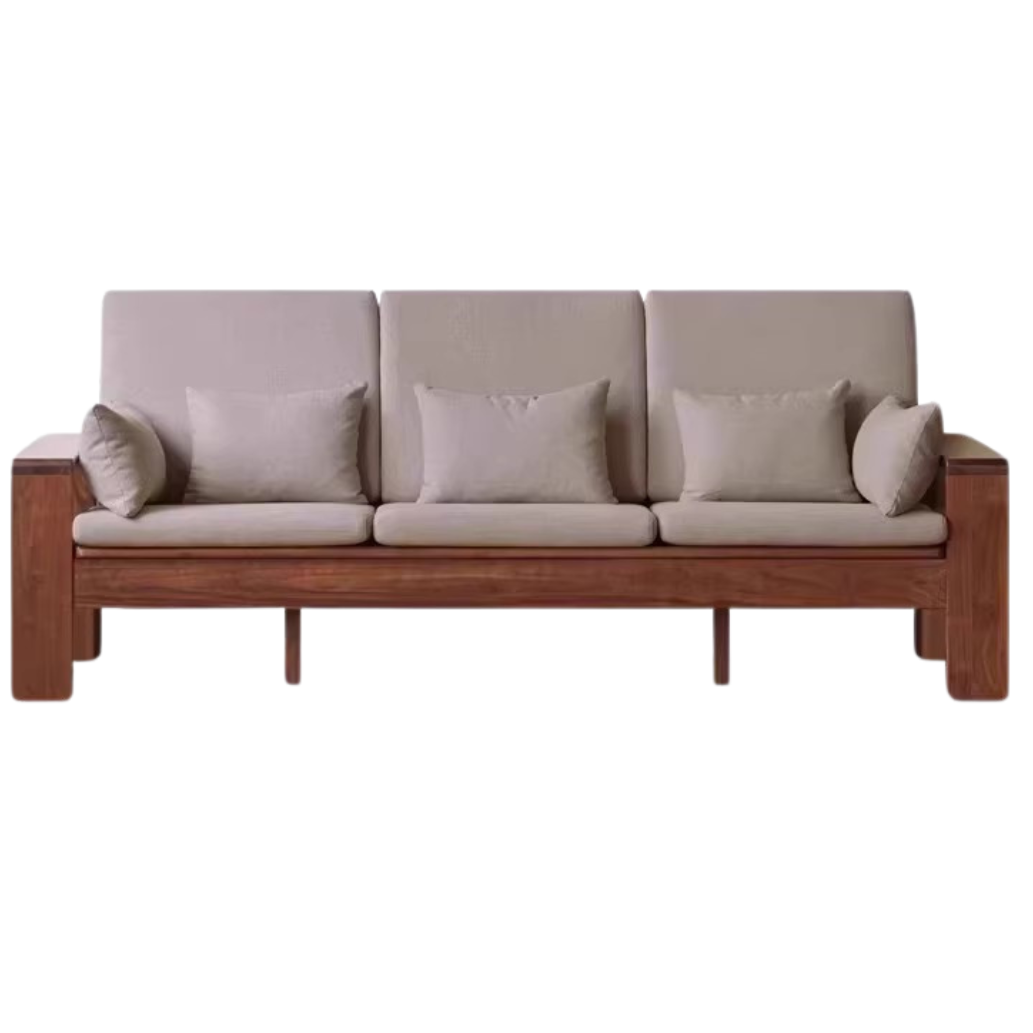 Black Walnut, Solid Sandalwood Fabric Sofa Nordic Dual-purpose Sofa-