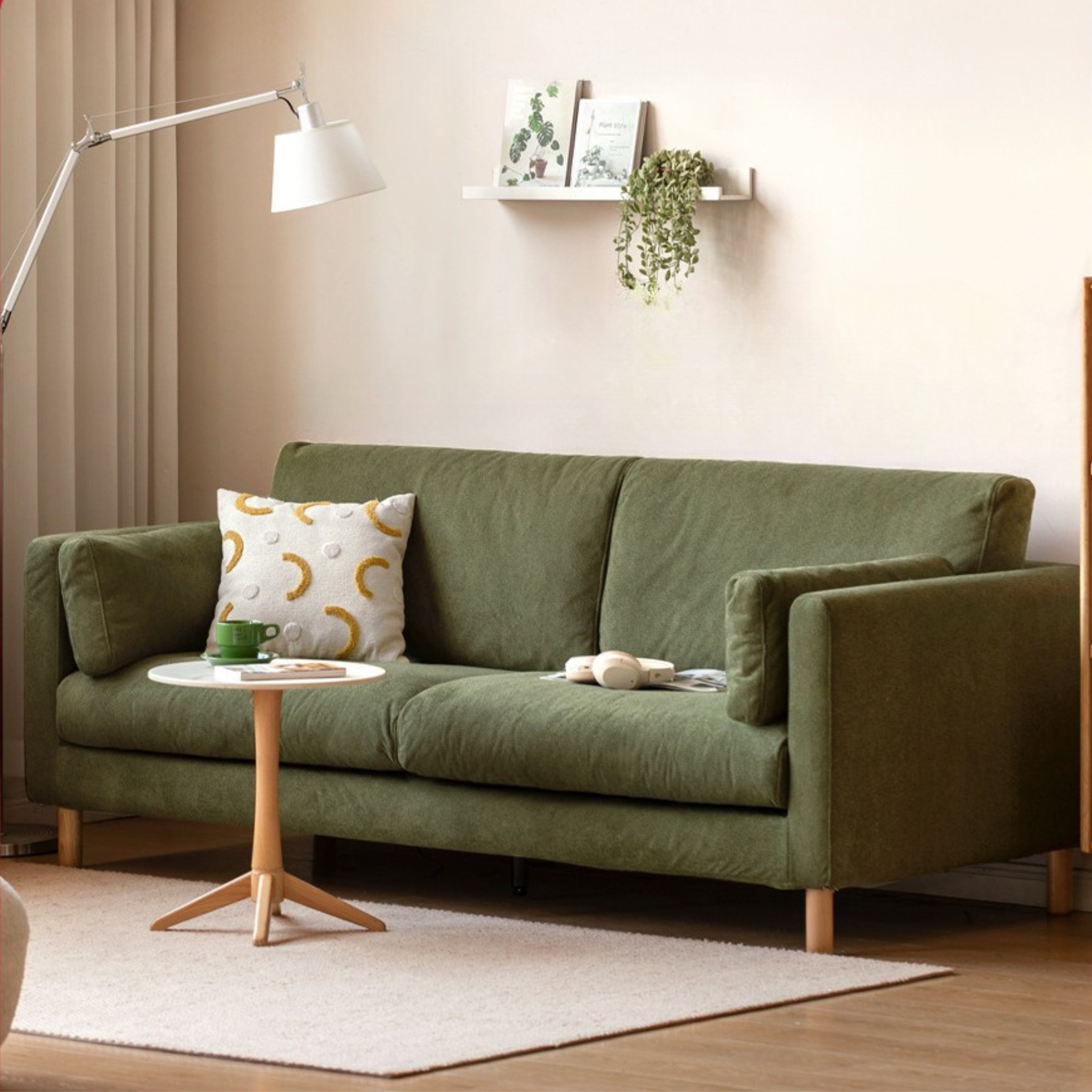 Fabric Straight Sofa Modern Simple