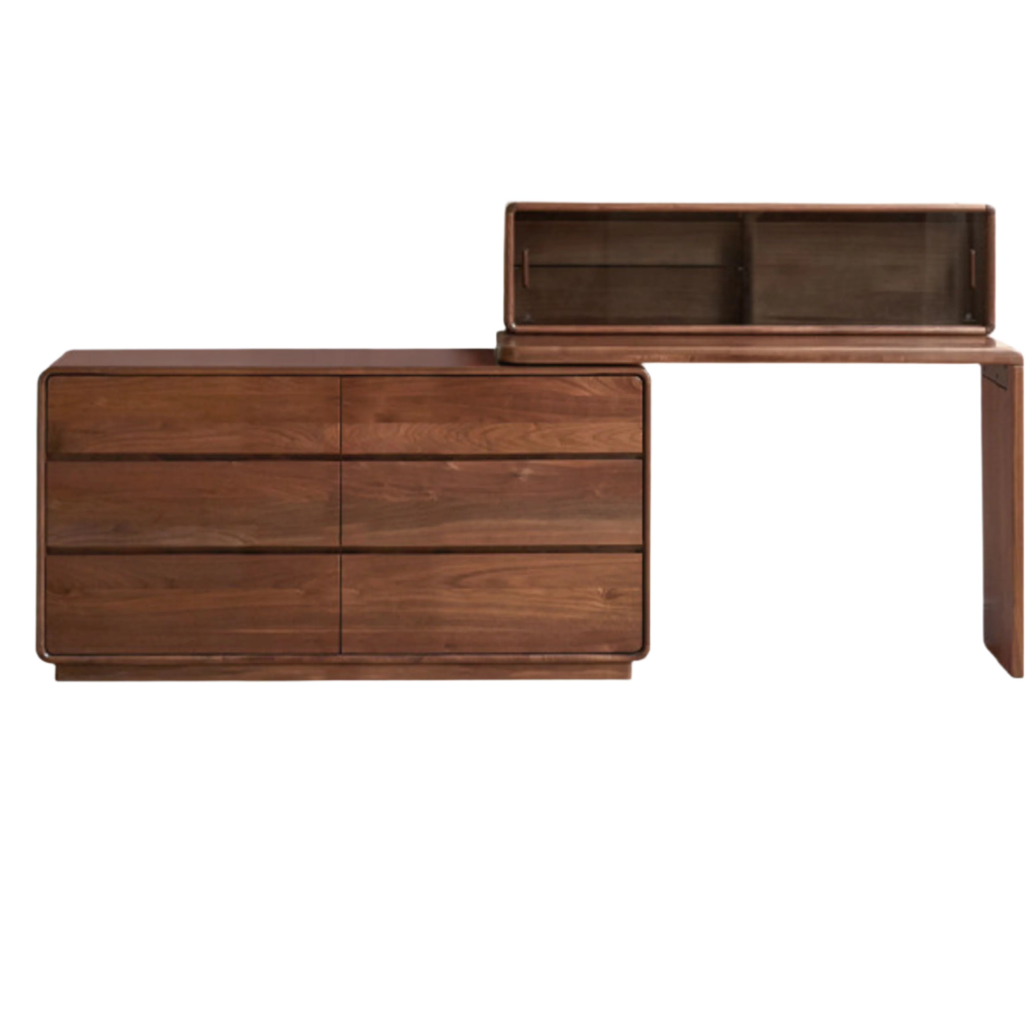 Black Walnut, Golden Sandalwood Telescopic Dressing Table.