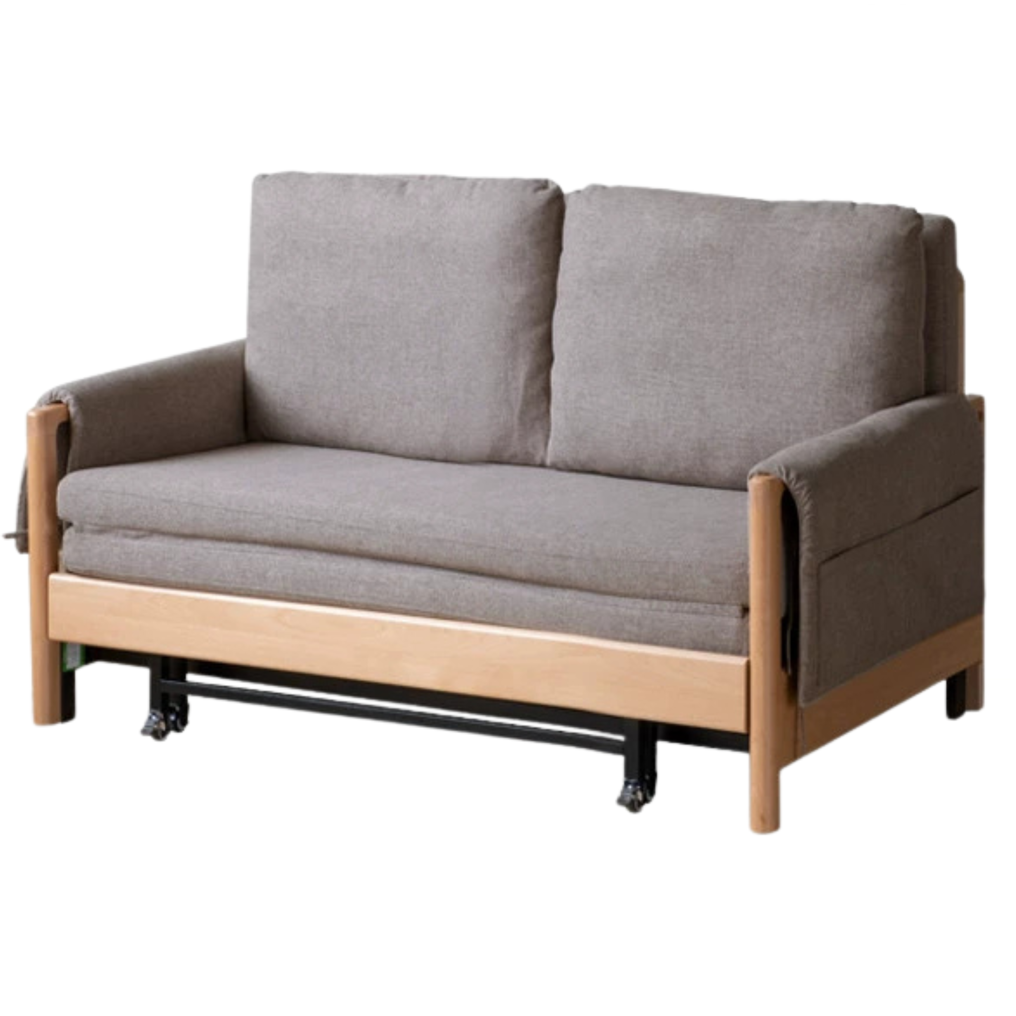 Beech Solid Wood Sofa Bed Modern.