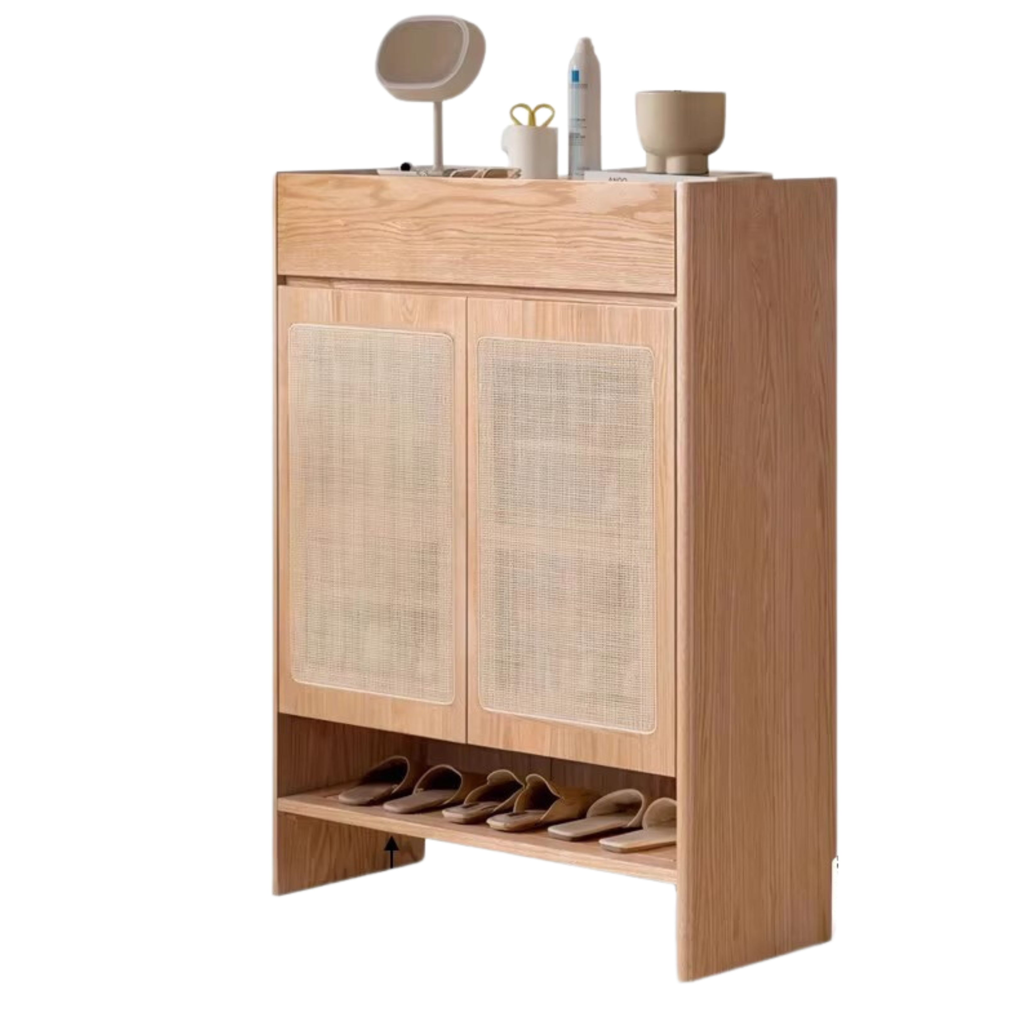 Oak Solid Wood Nordic Rock Slab Shoe Cabinet