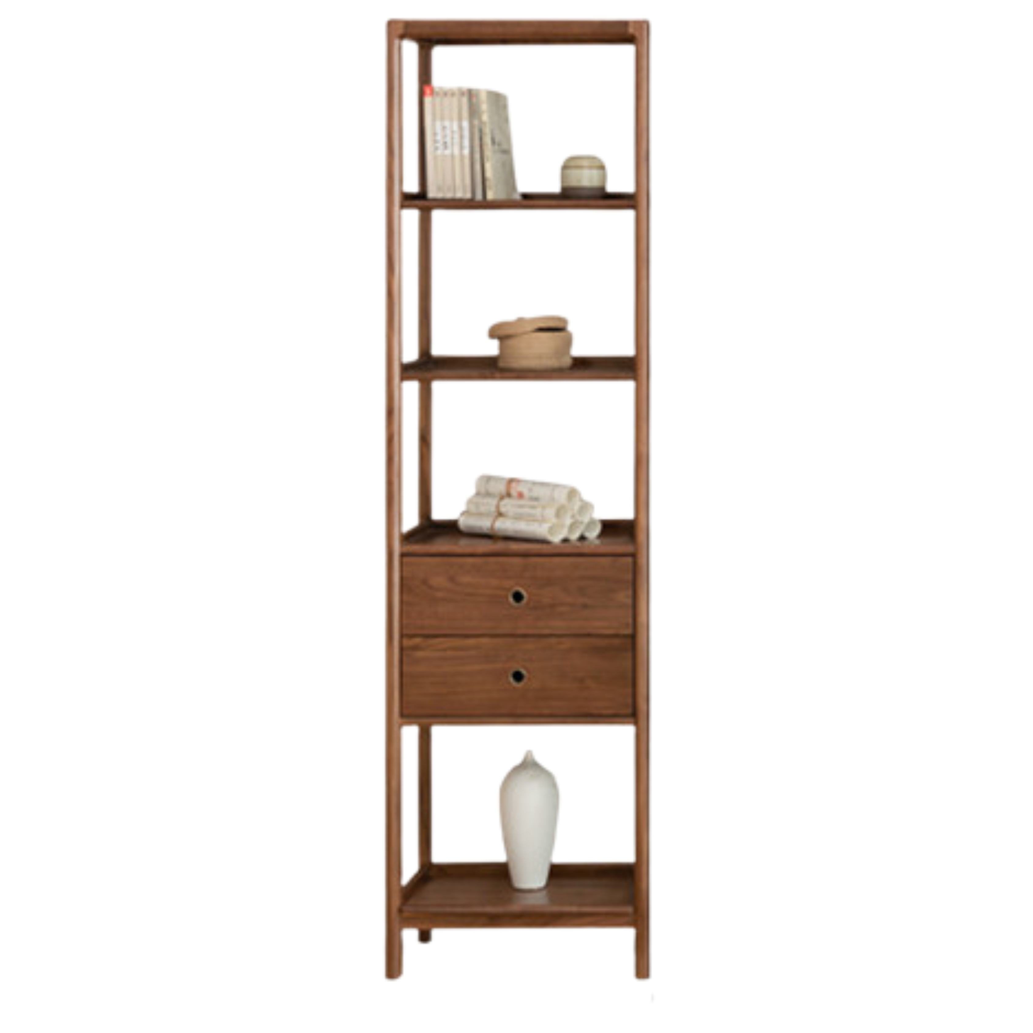 Black Walnut, Ash Solid Wood Bookshelf Combined Bookcase Display Cabinet Wall Shelf