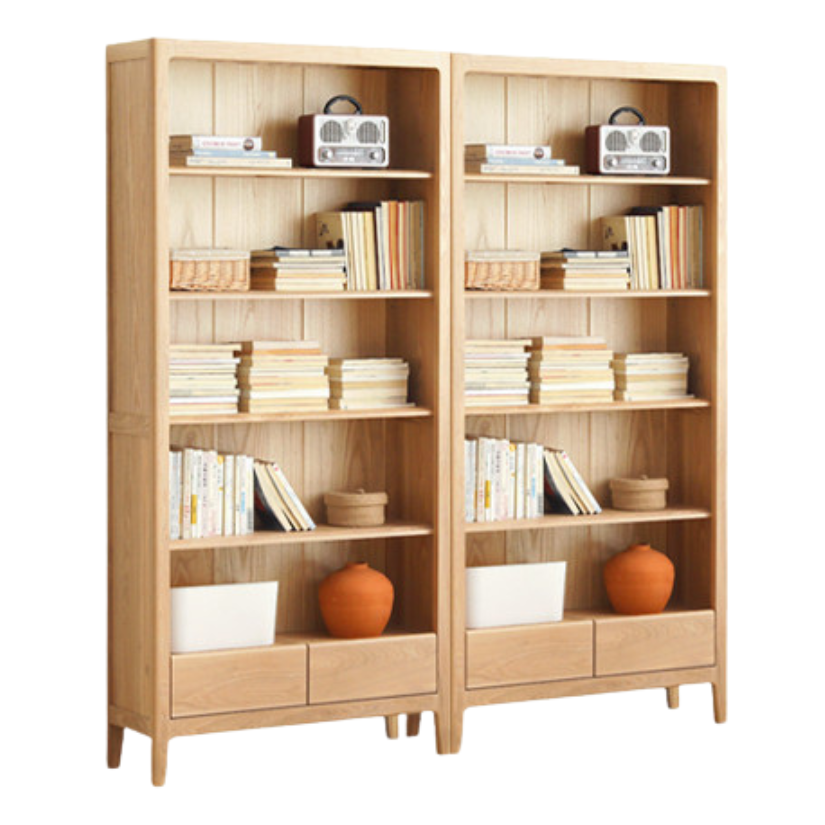 Ash Solid Wood Combination Bookcase Bookshelf