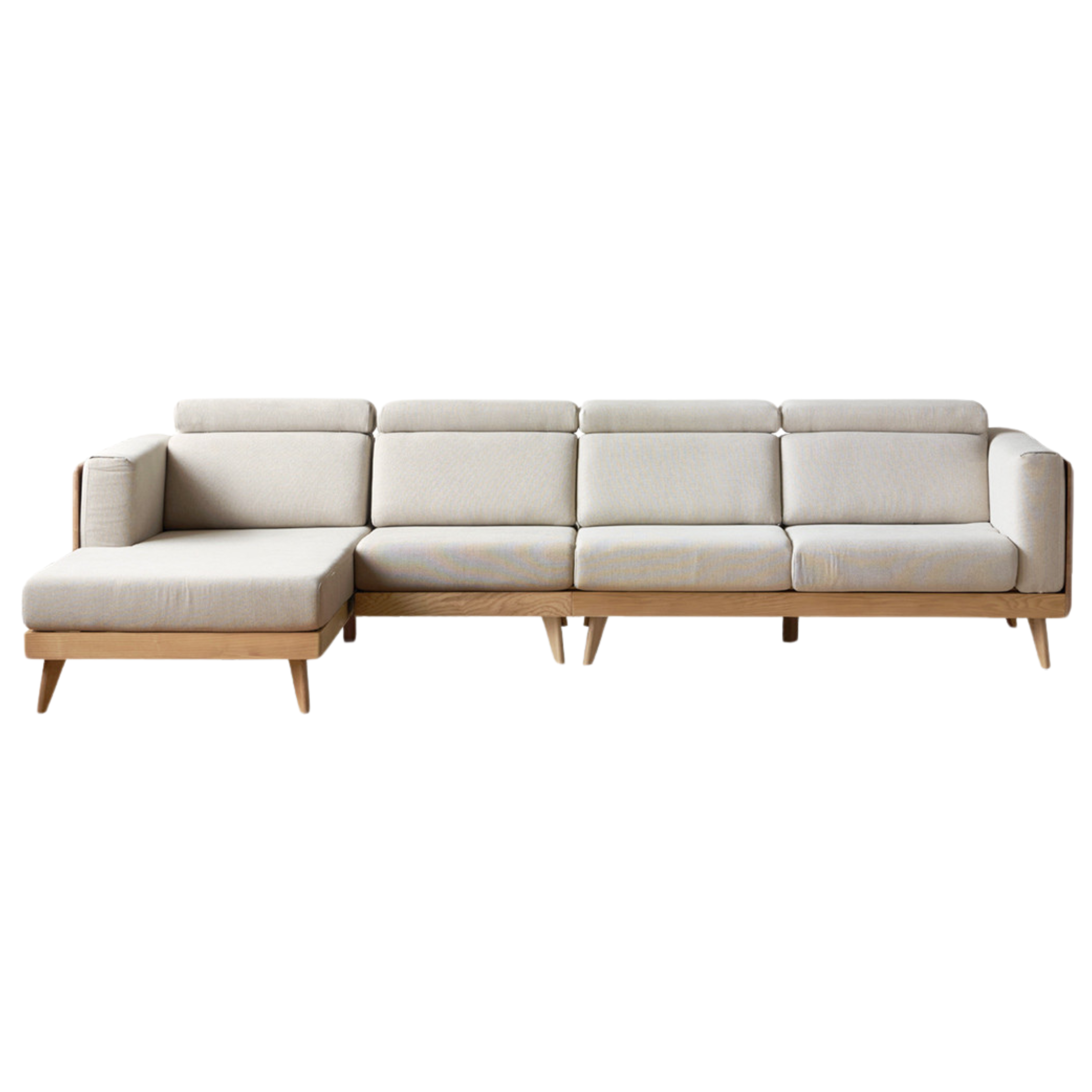 Oak, Ash Solid Wood Modern Fabric Sofa.