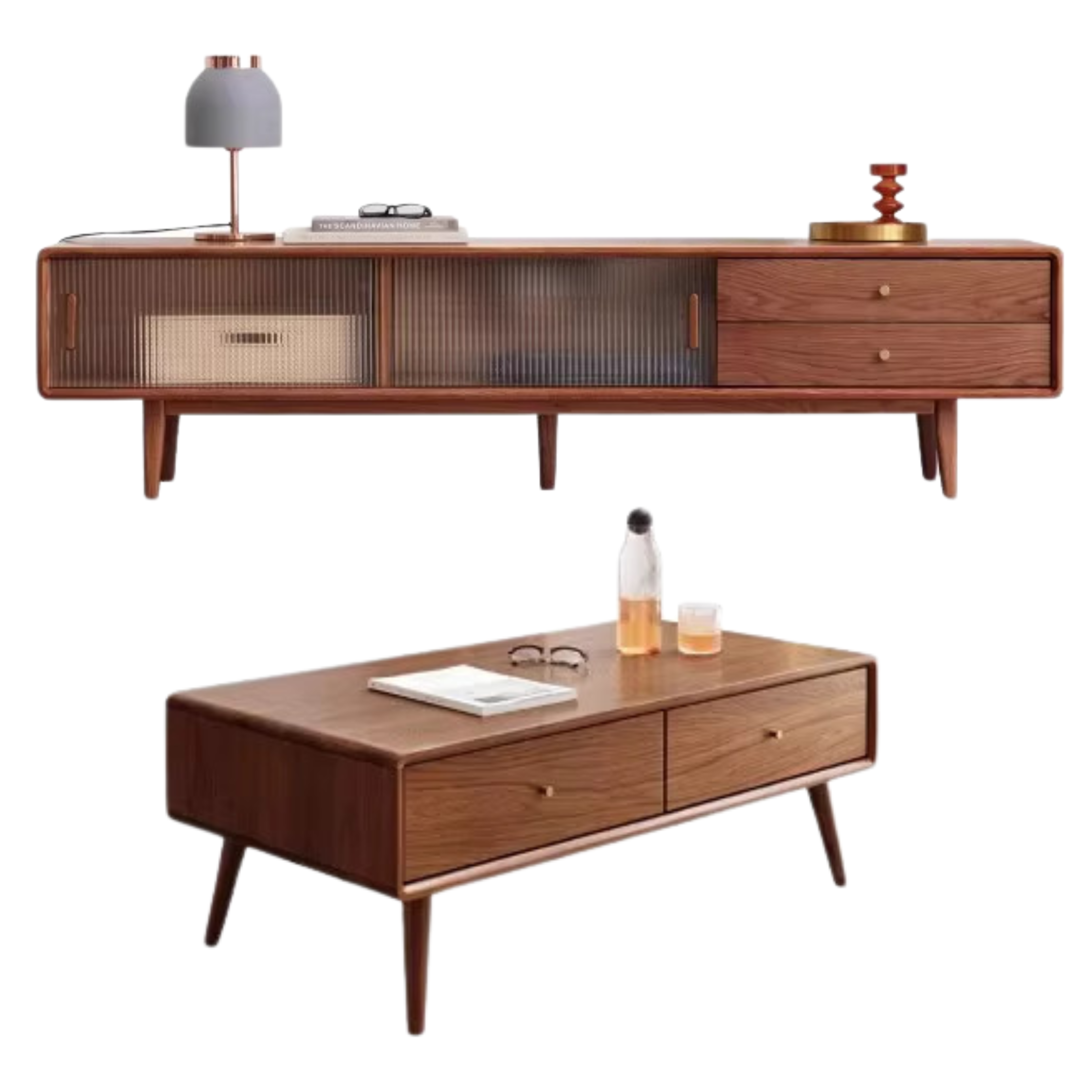 Oak, Beech Solid Wood, Solid RubberWood TV Stand