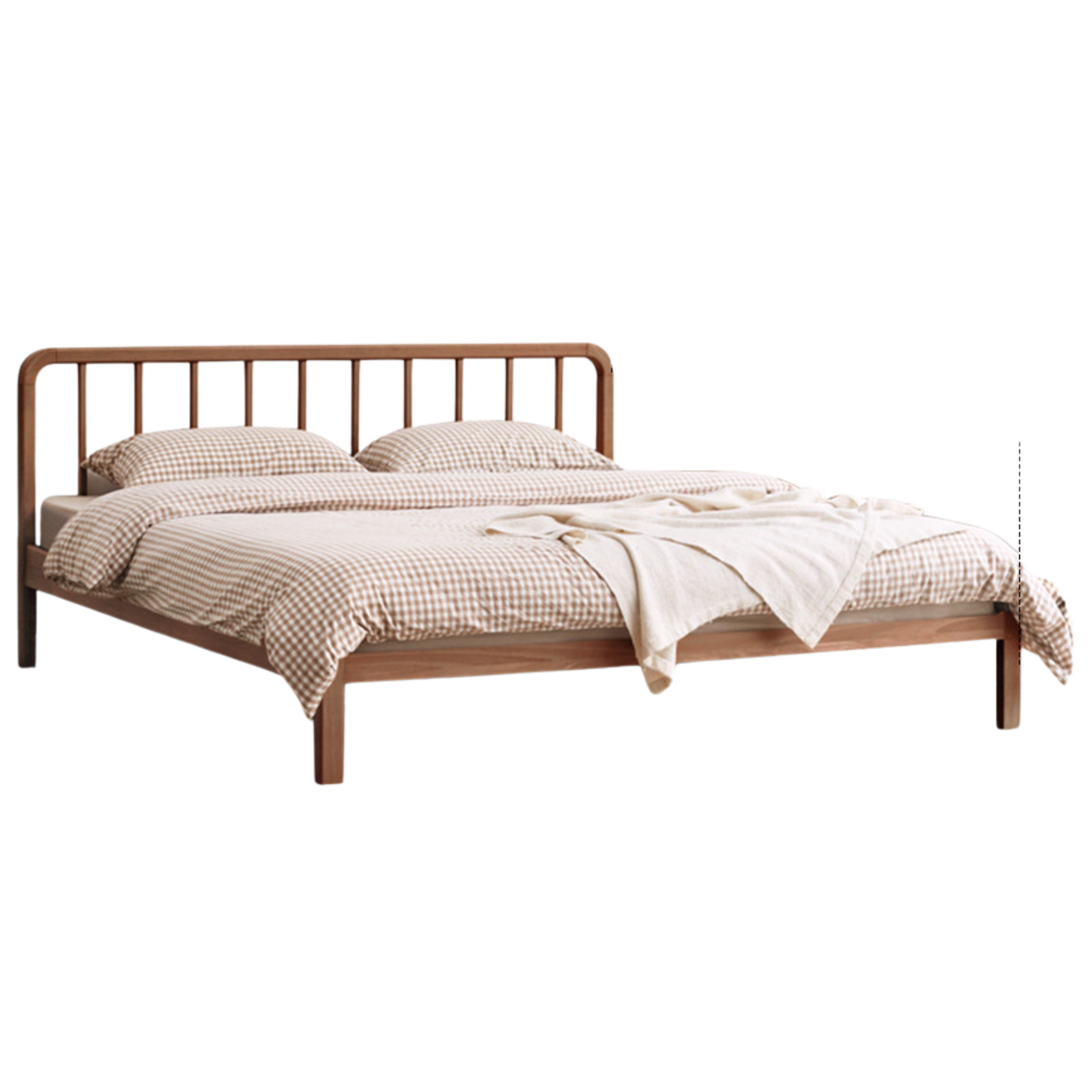 European Beech Solid Wood Bed Modern Simple