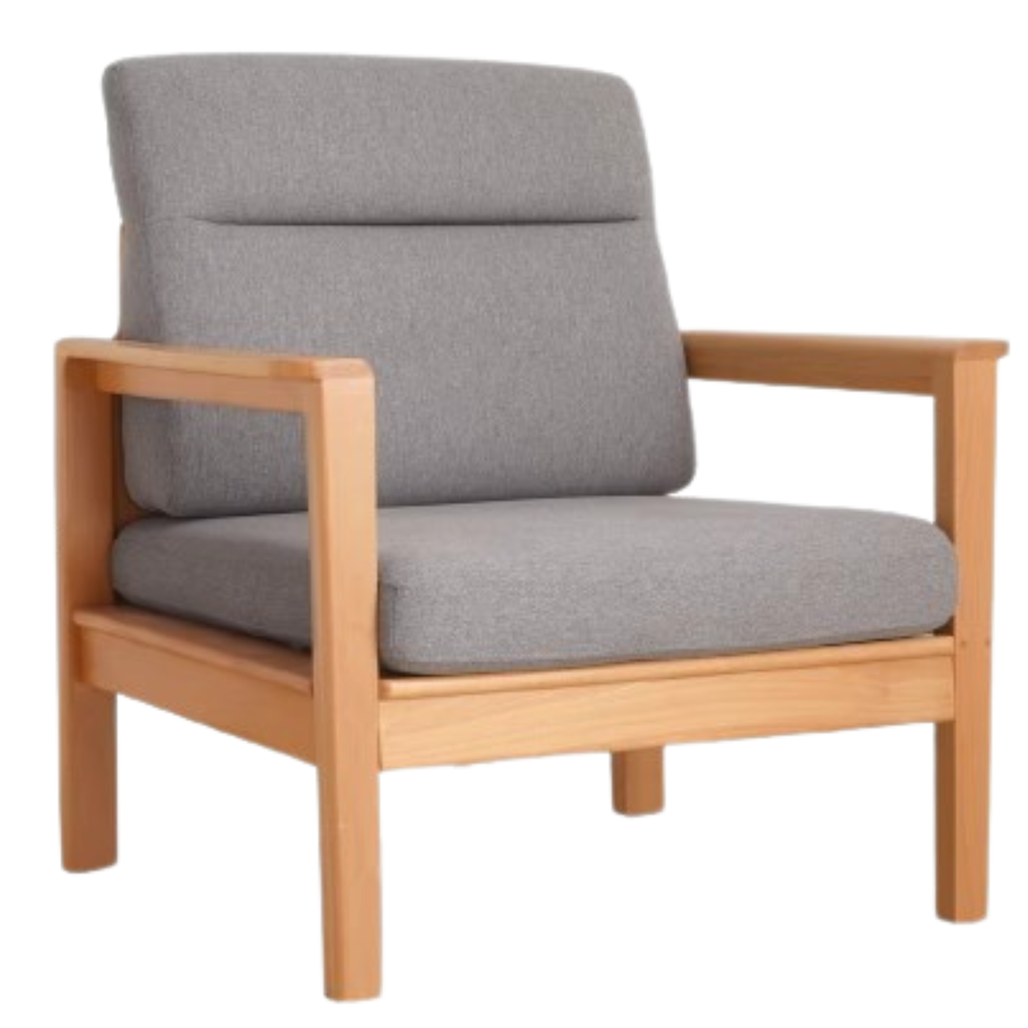 Beech Solid Wood Armchair Modern Minimalist)