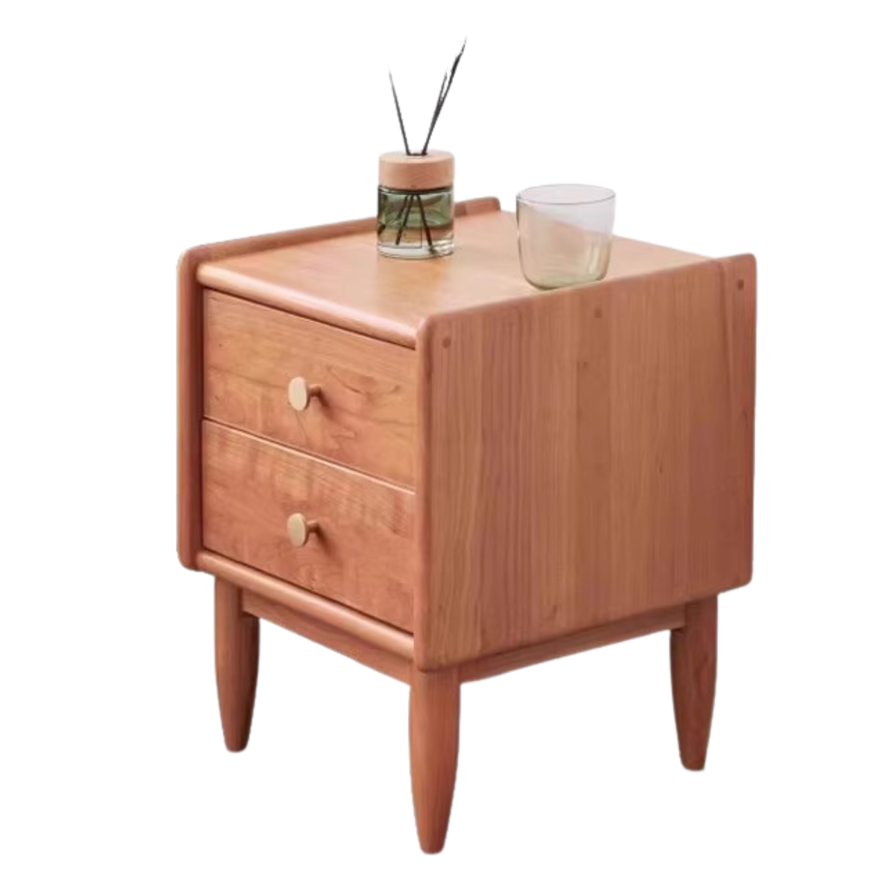 Ash, Cherry Solid Wood Nightstand.