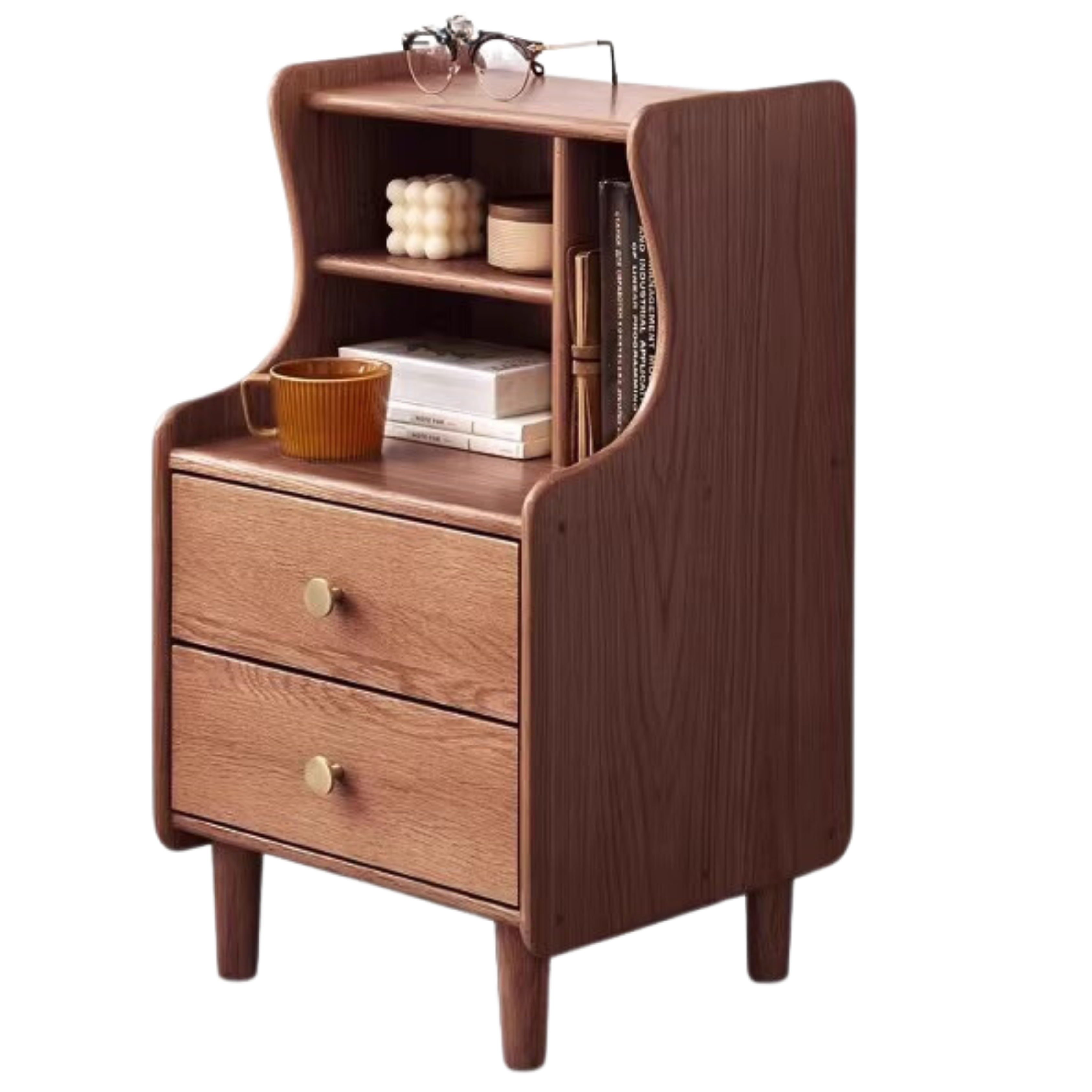 Oak Solid Wood Nightstand.