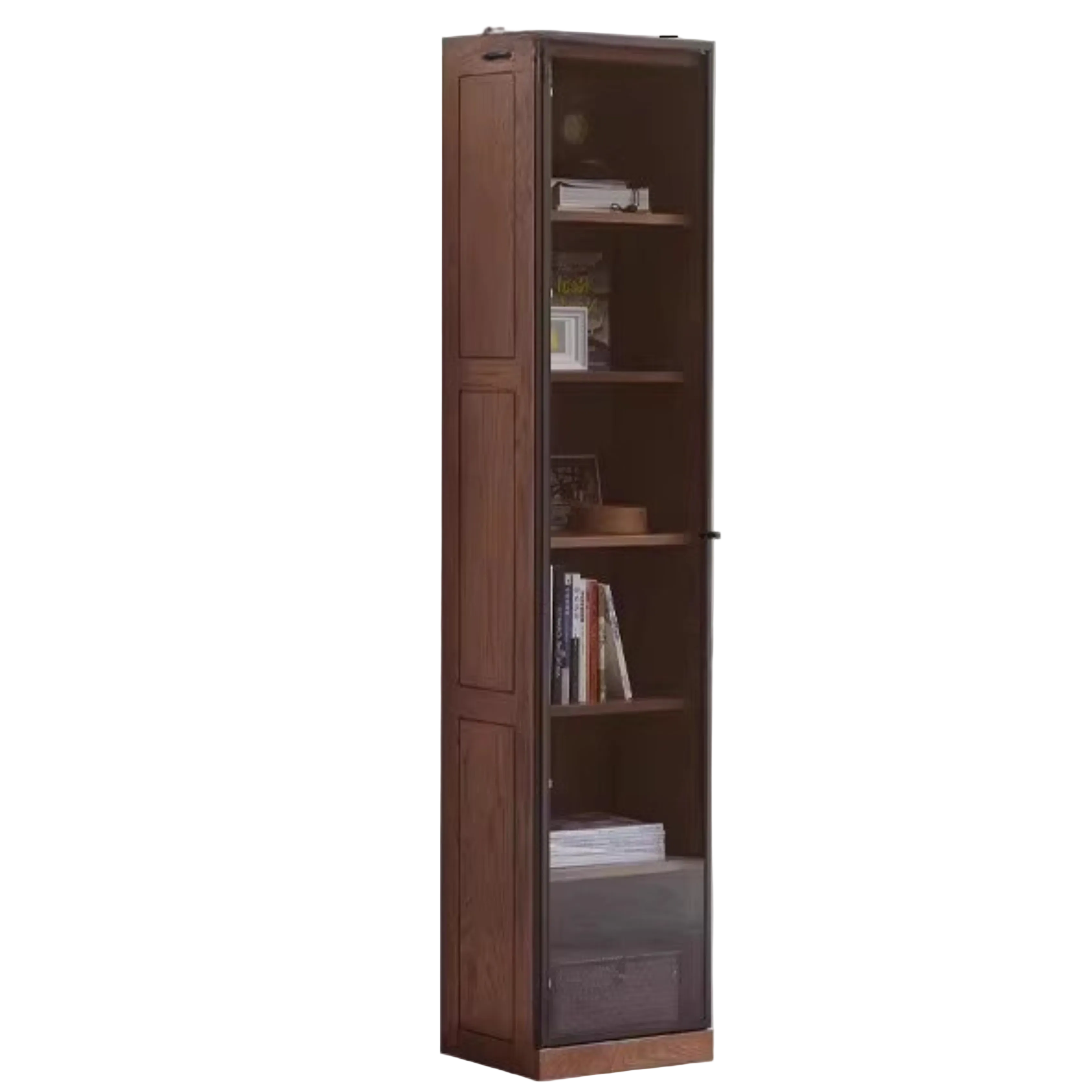 Oak, Solid Rubberwood Modern Bookcase Storage