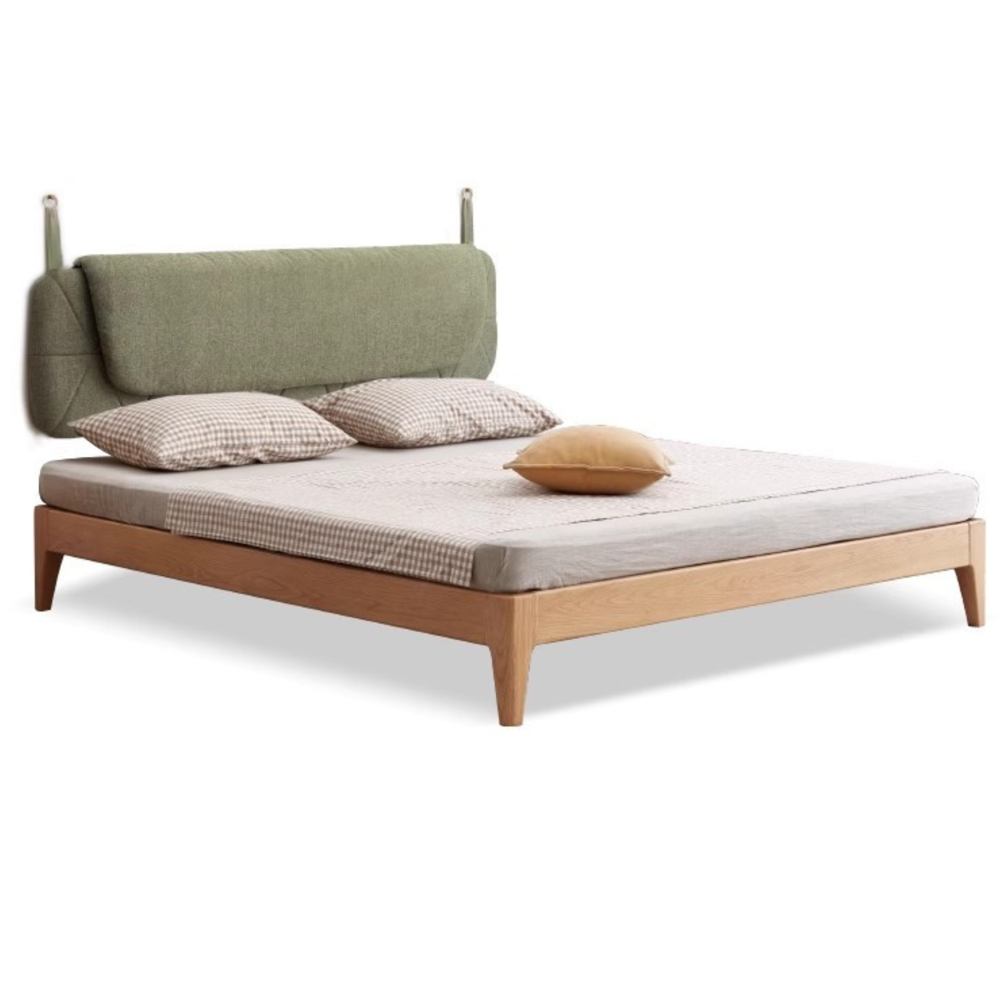 Oak, Ash Solid Wood Platform Bed, Headboard-Free Bed Modern Minimalist
