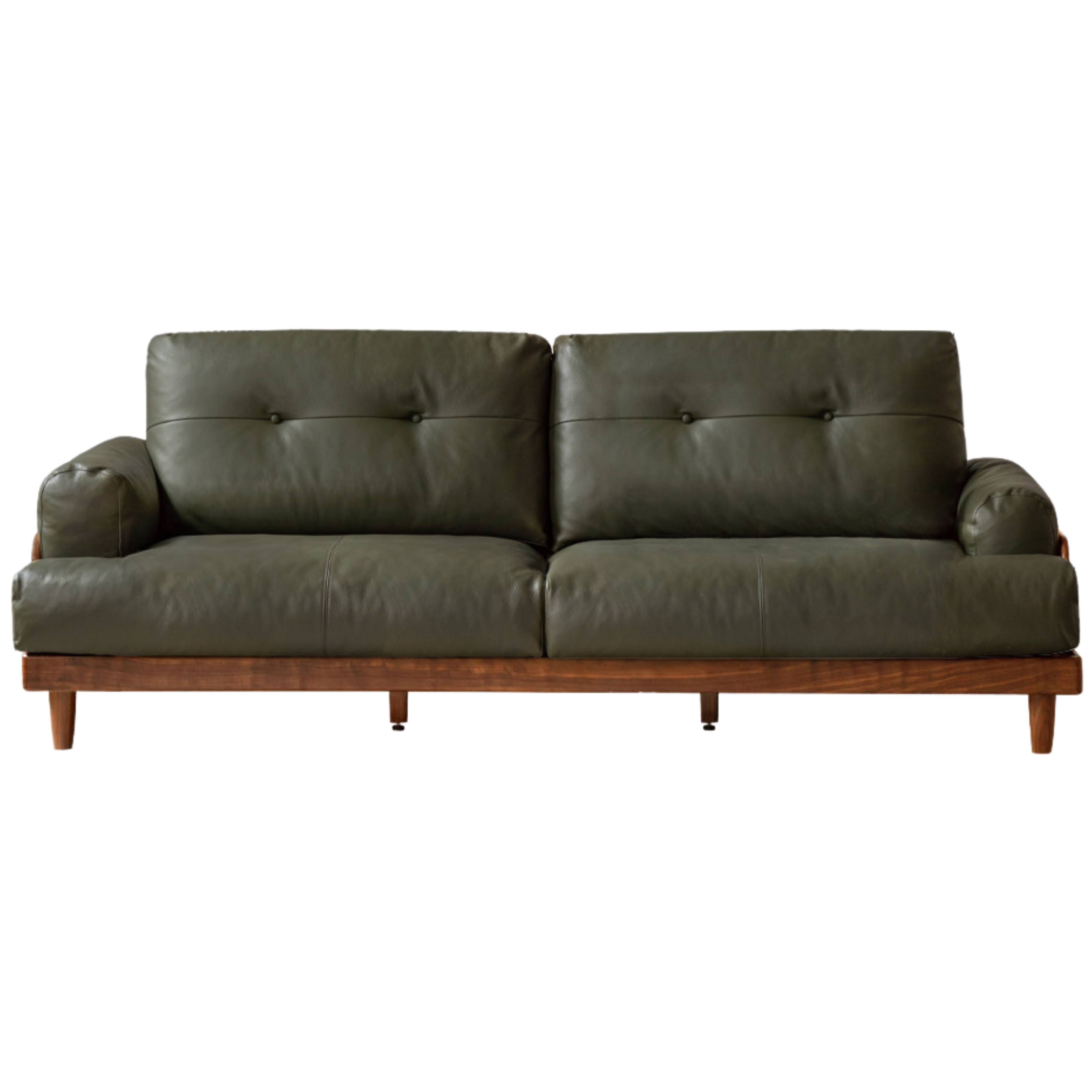 Black Walnut Solid Wood Leather, Fabric Sofa Modern
