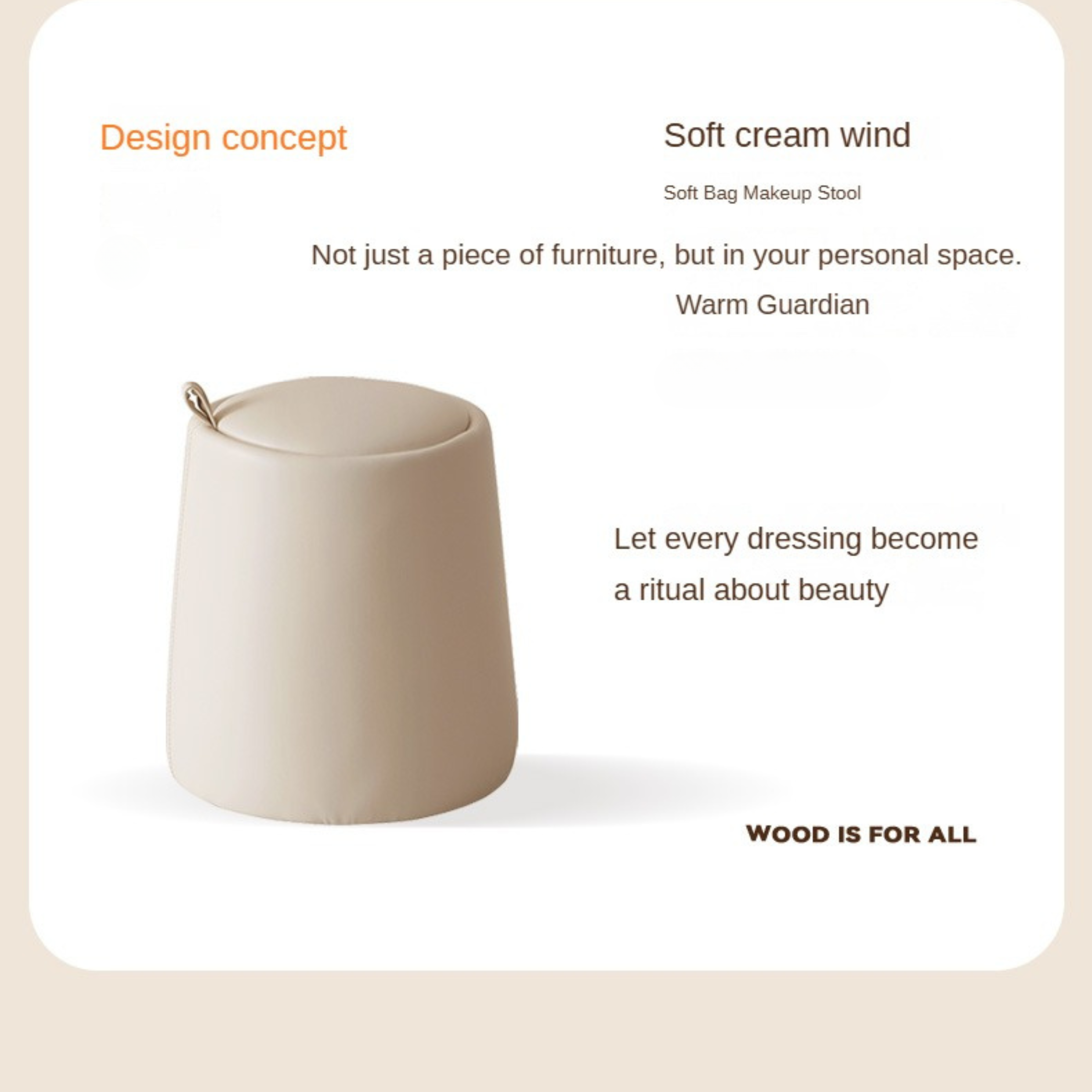 Leather Makeup Dressing Stool Cream Style