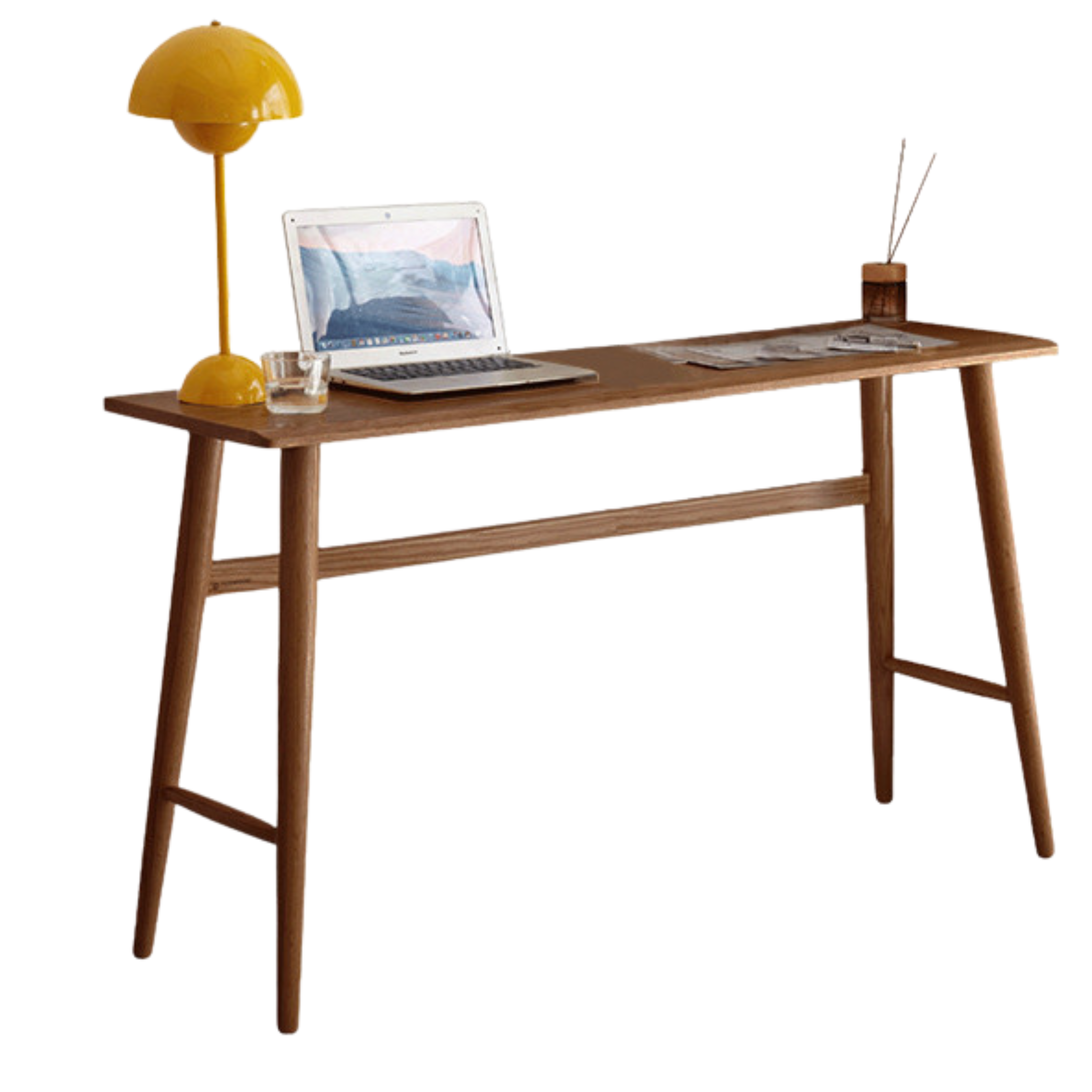 Oak, Cherry Solid Wood Narrow Office Desk