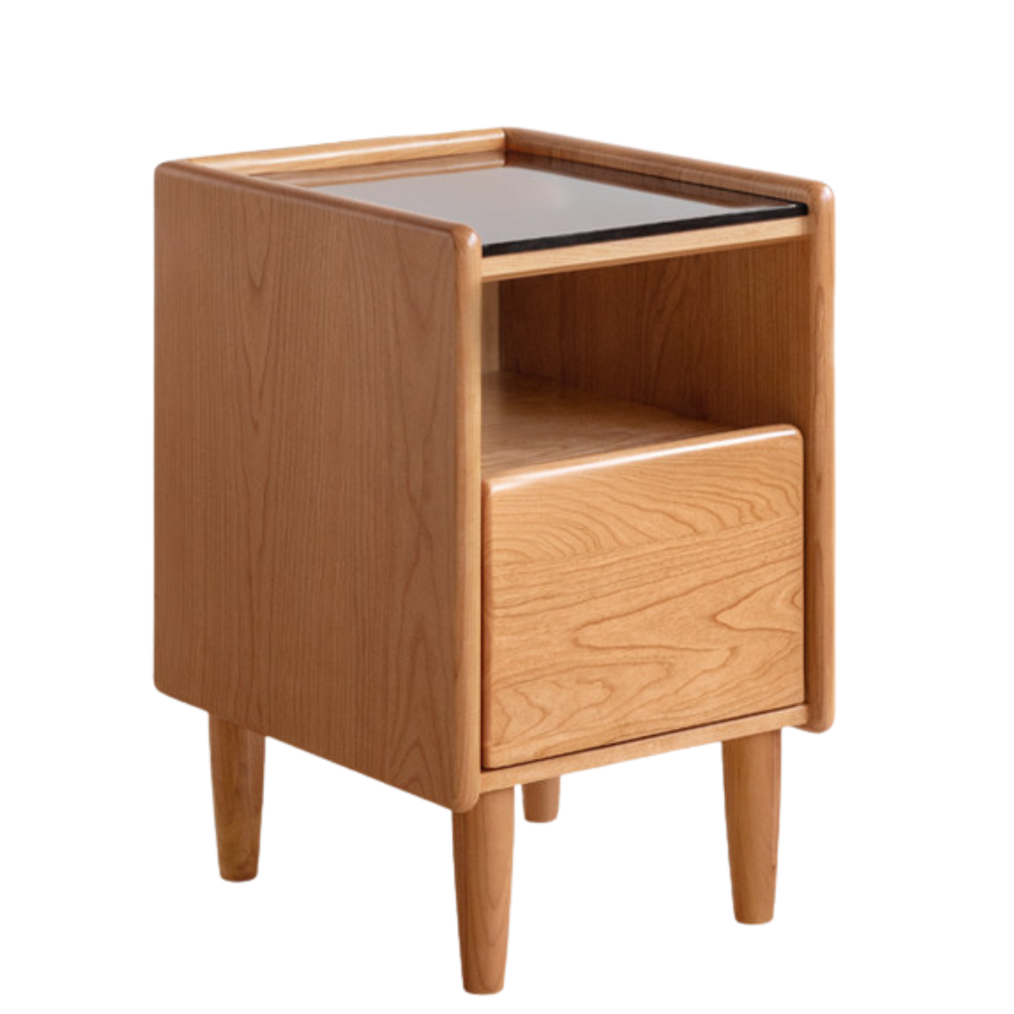 Black Walnut, White Ash, Cherry, Poplar, Tulipwood, Solid Rubberwood Modern Nightstand