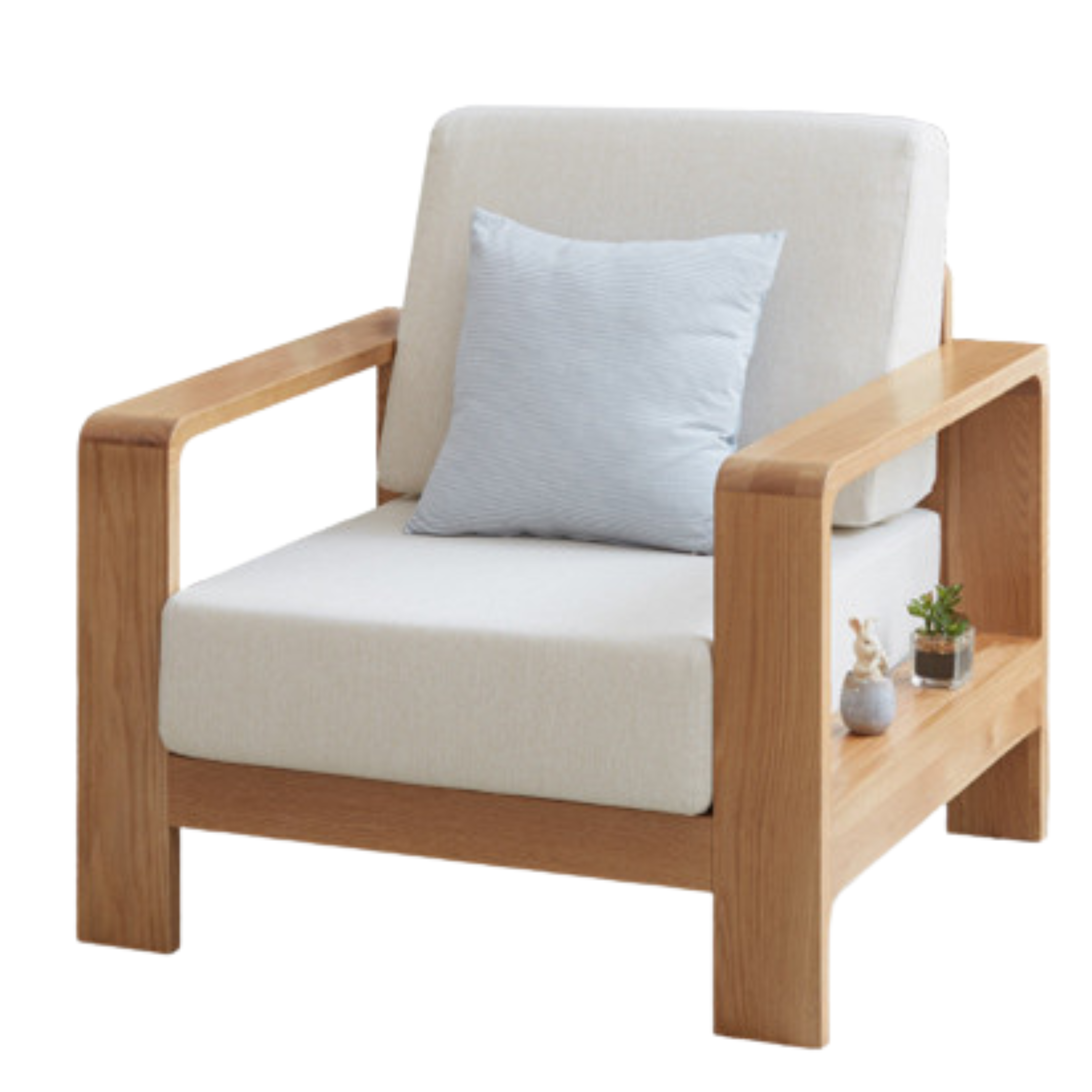 Oak, Poplar, Rubberwood, Beech Solid Wood Modern Fabric Sofa.