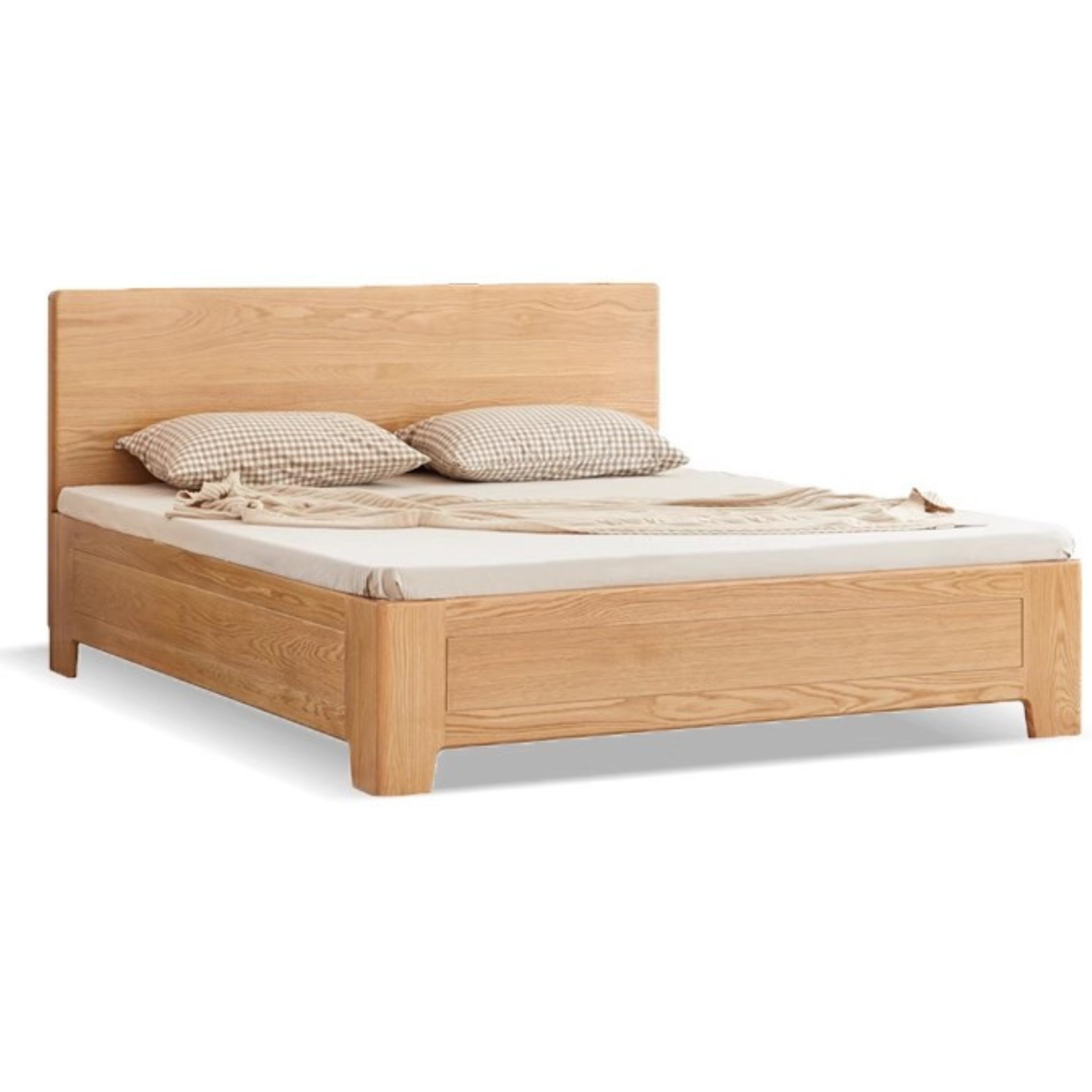 Oak Solid Wood Bed Thickened Headboard