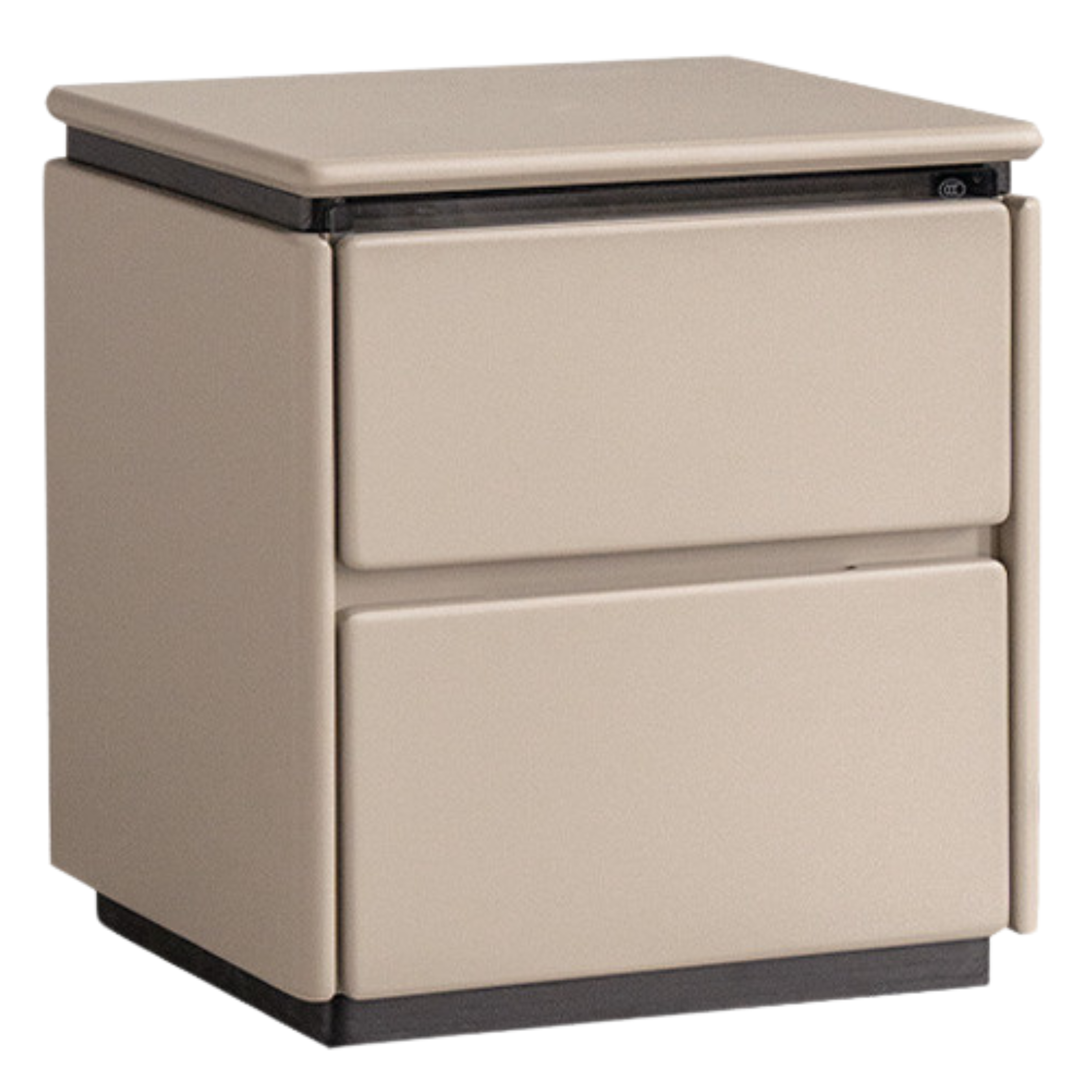 Poplar Solid Wood Gray Light Luxury Nightstand.