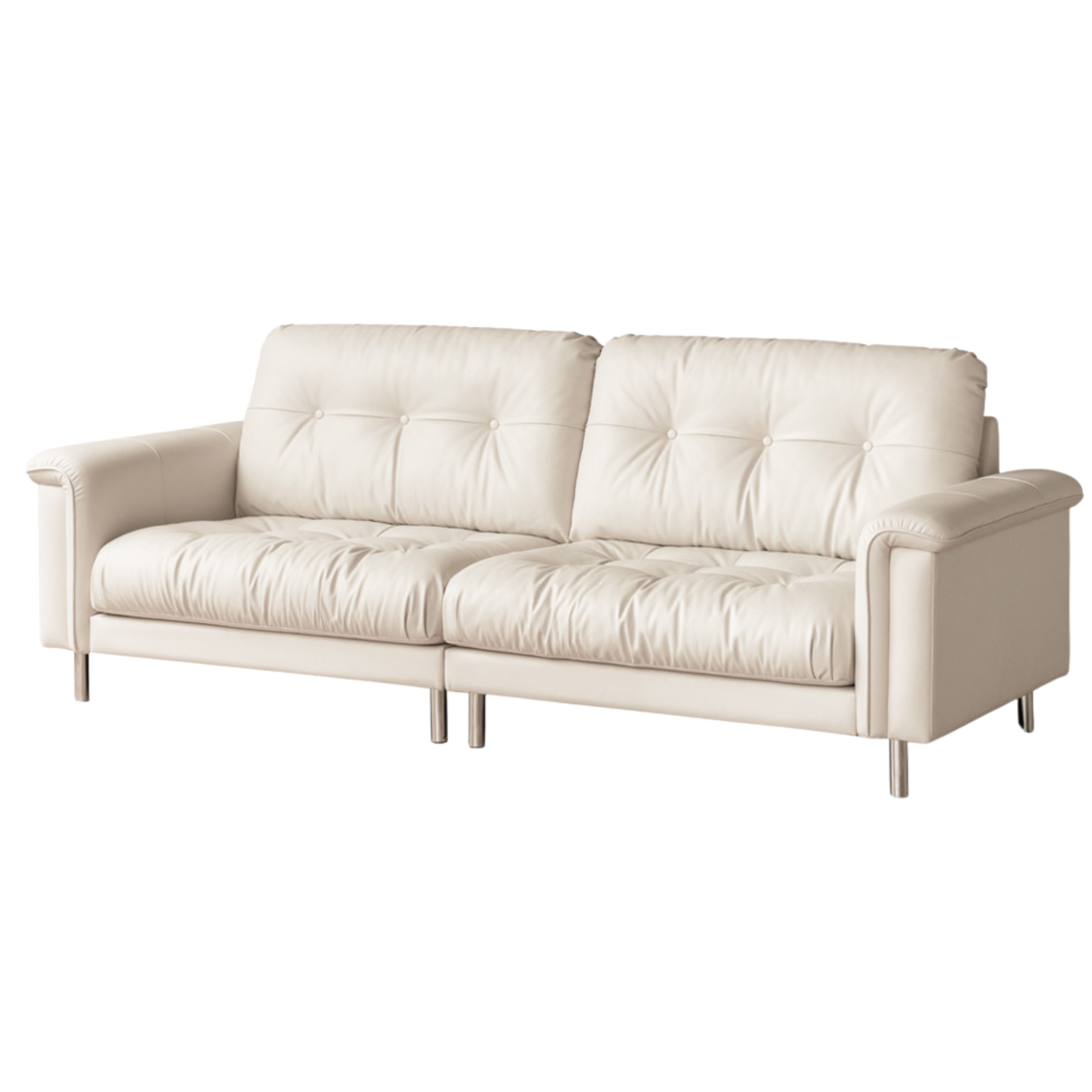 Leather Straight Italian Style Light Luxury Sofa,