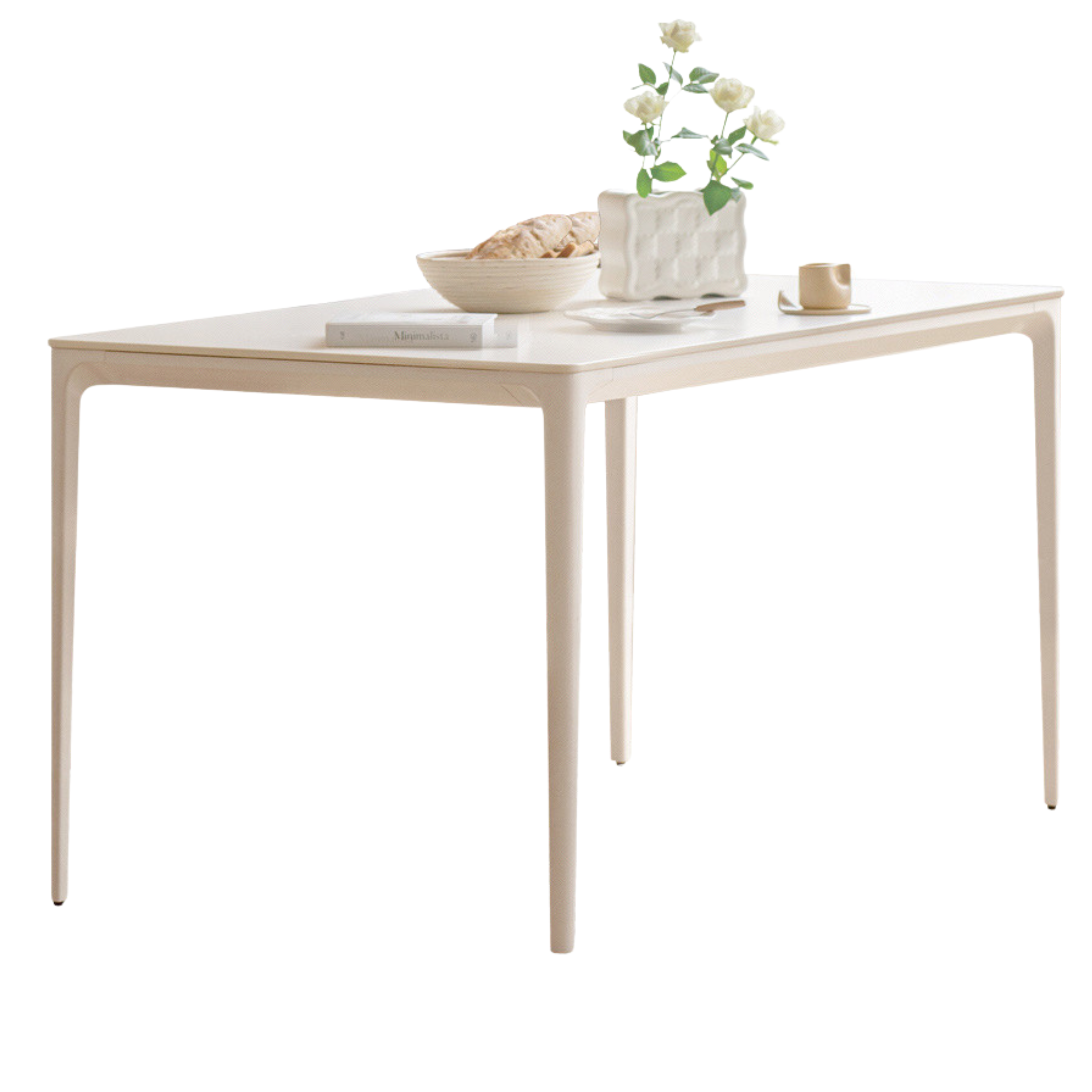 Rock Slab Dining Table Iron-cream
