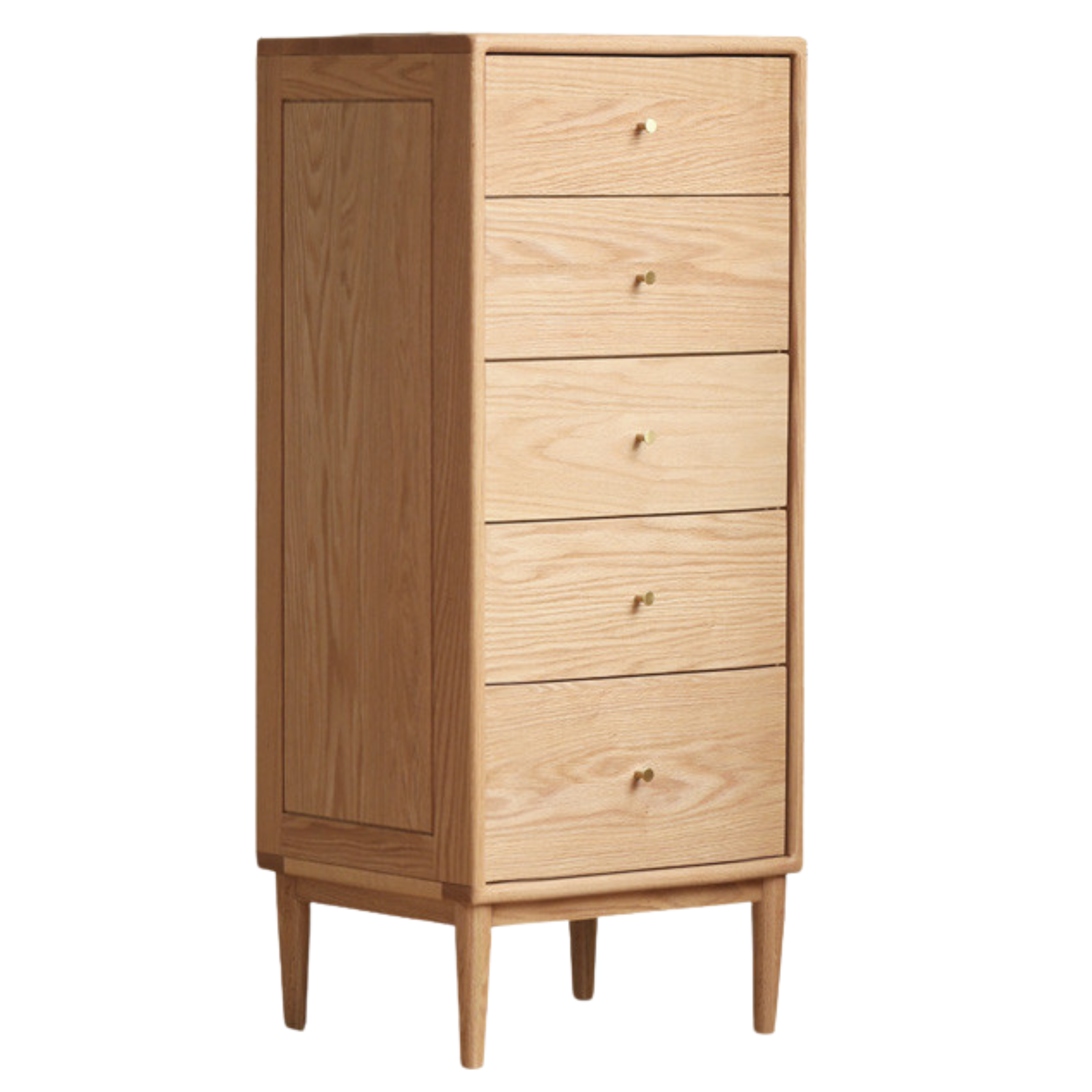 Oak Solid Wood, Solid RubberWood Nordic Chest of Drawers