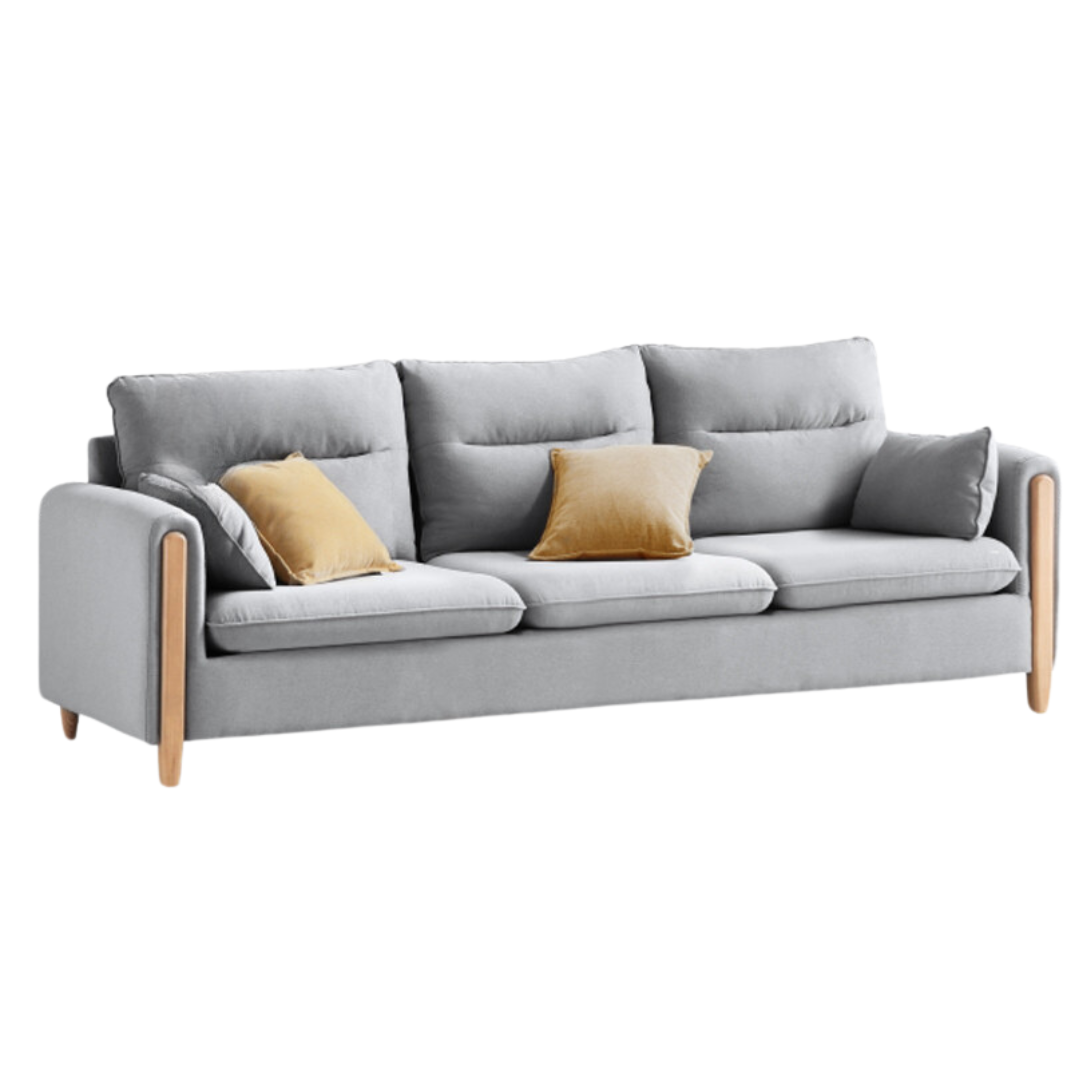 Oak Solid Wood Luxury Fabric Sofa.