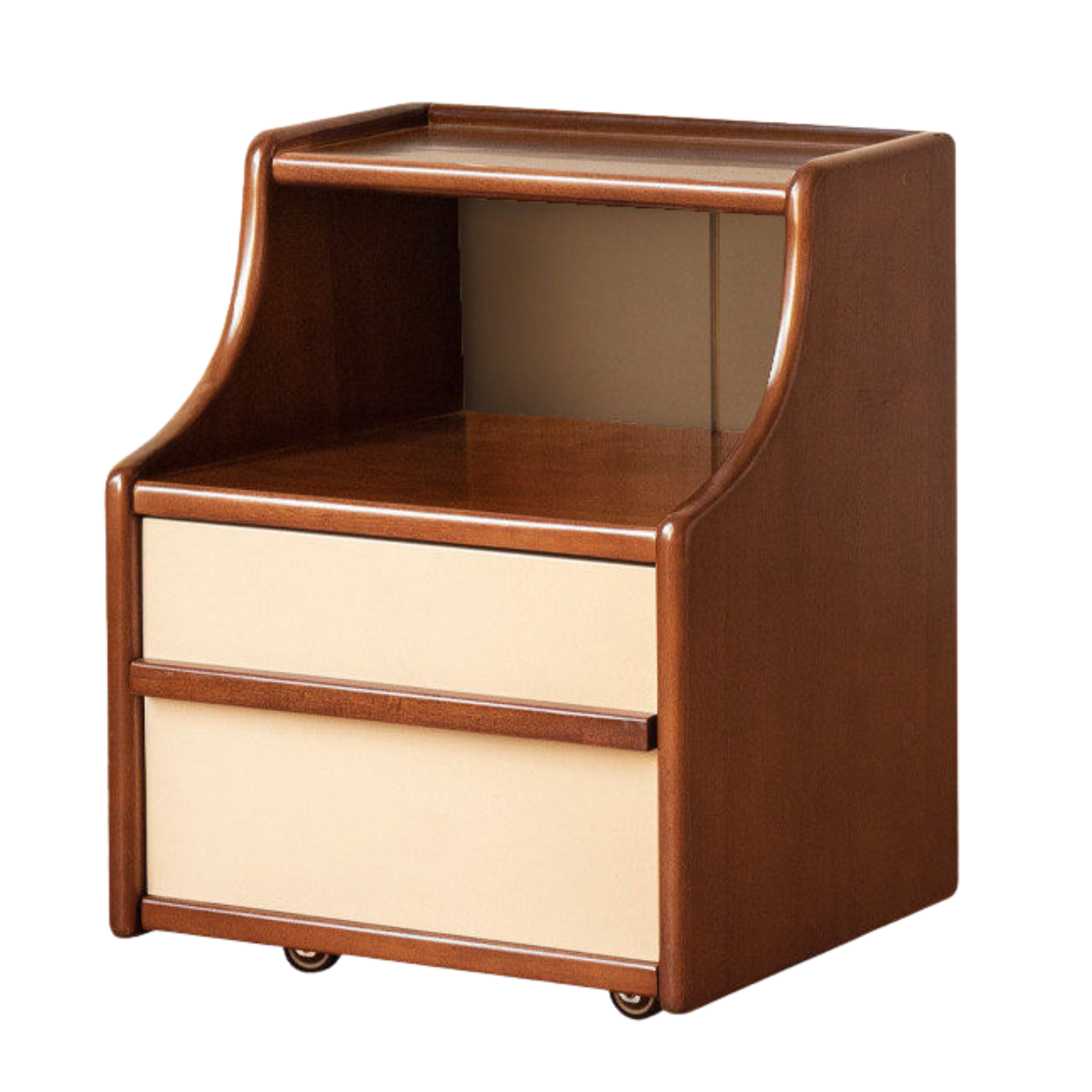 Poplar Solid Wood Movable Bauhaus Style Nightstand.