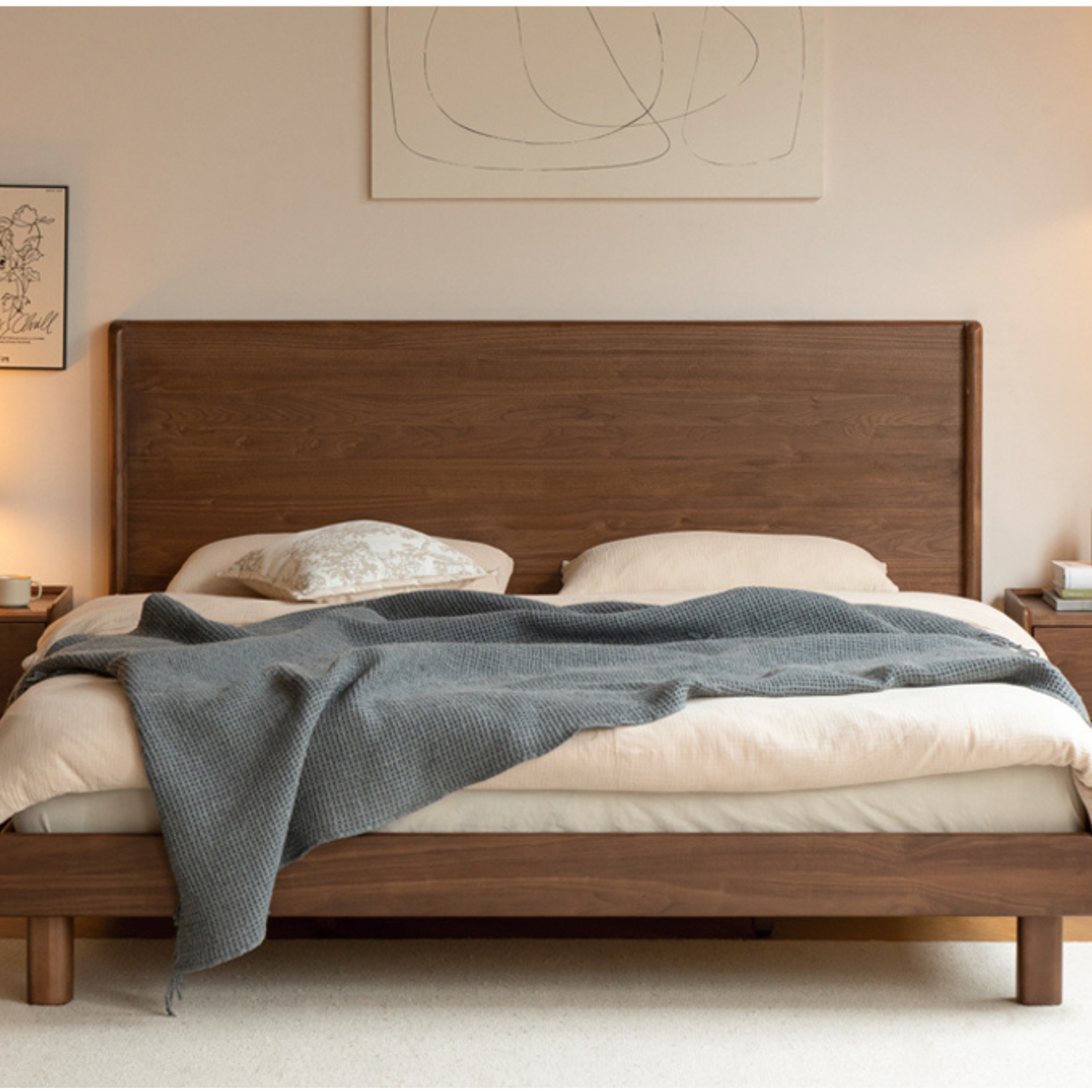 Ash, North American Black Walnut High Head Bed