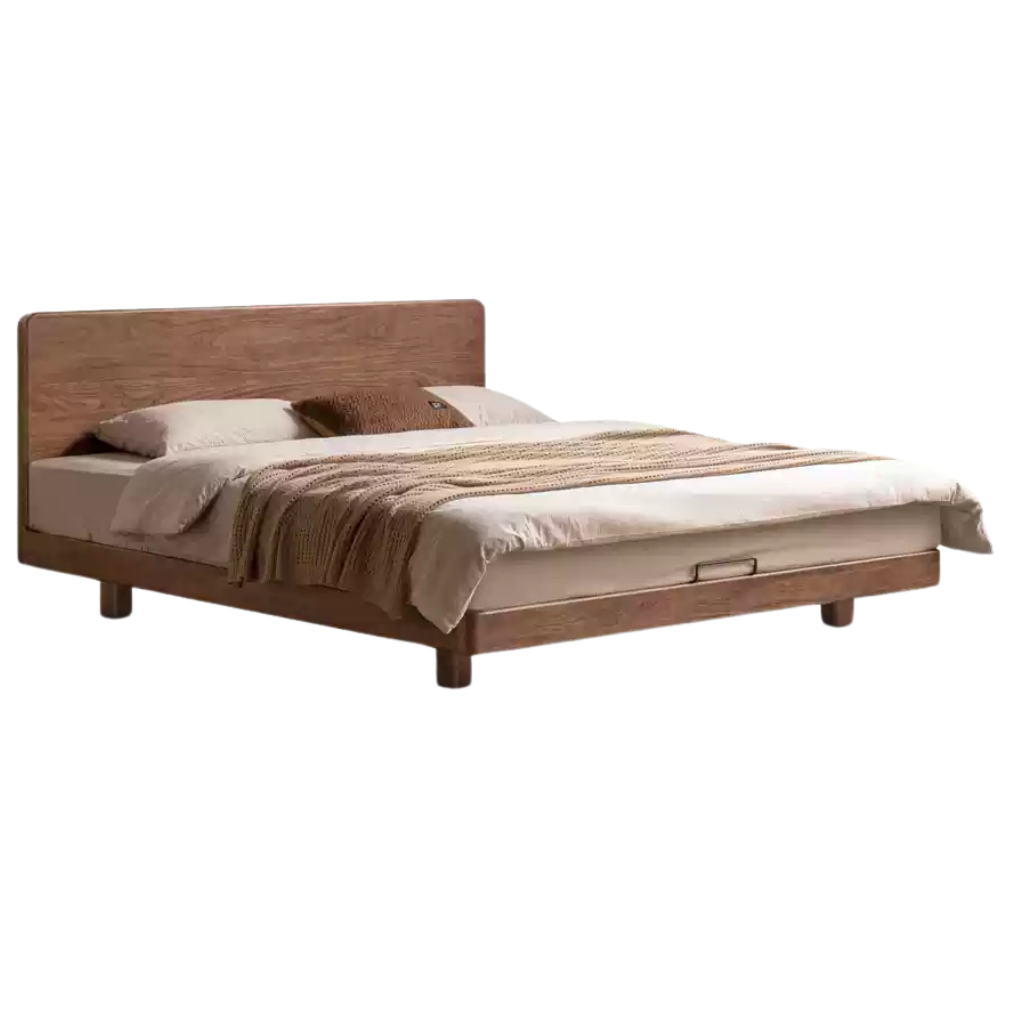 Black Walnut, Oak Solid Wood Floating Bed