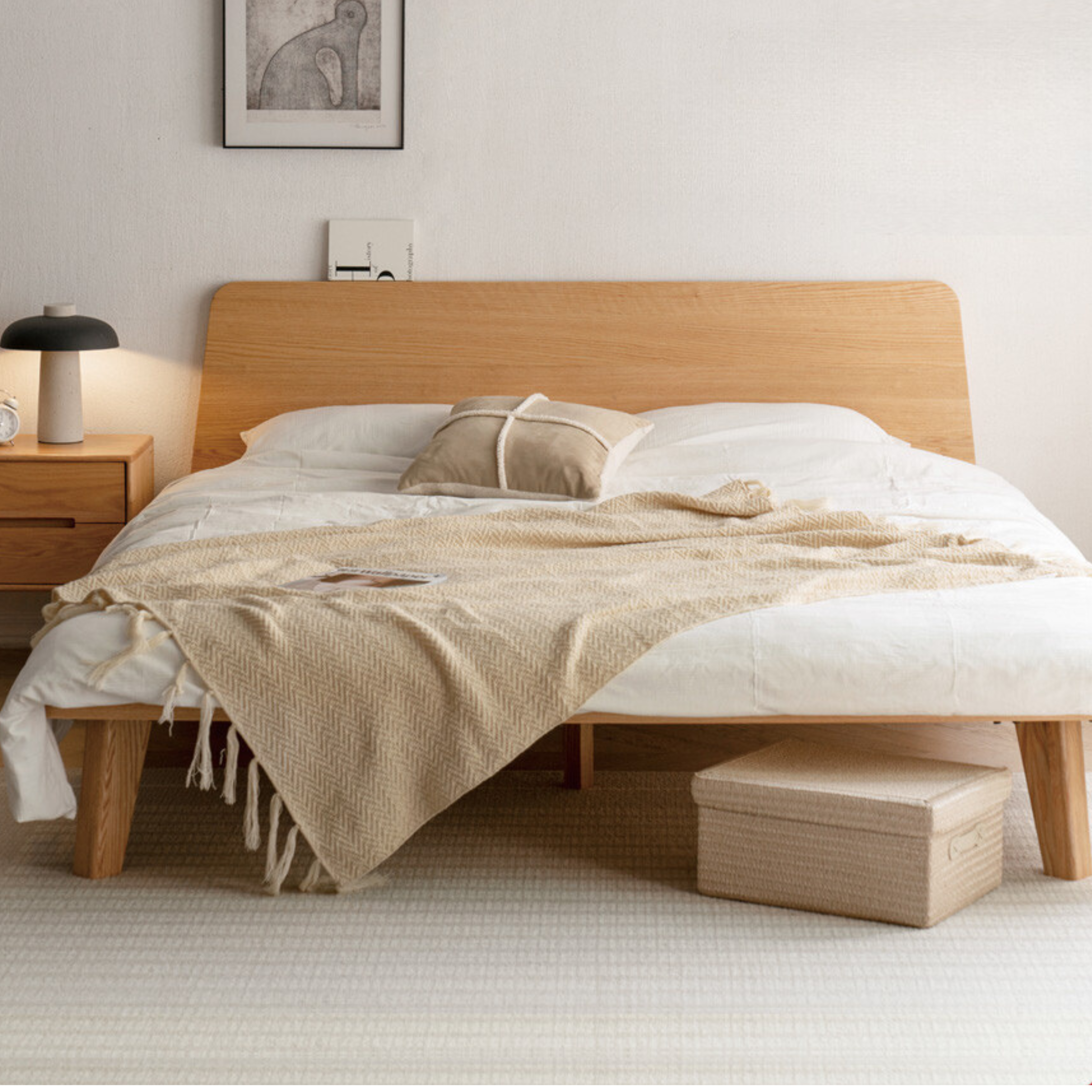Oak Solid Wood Bed