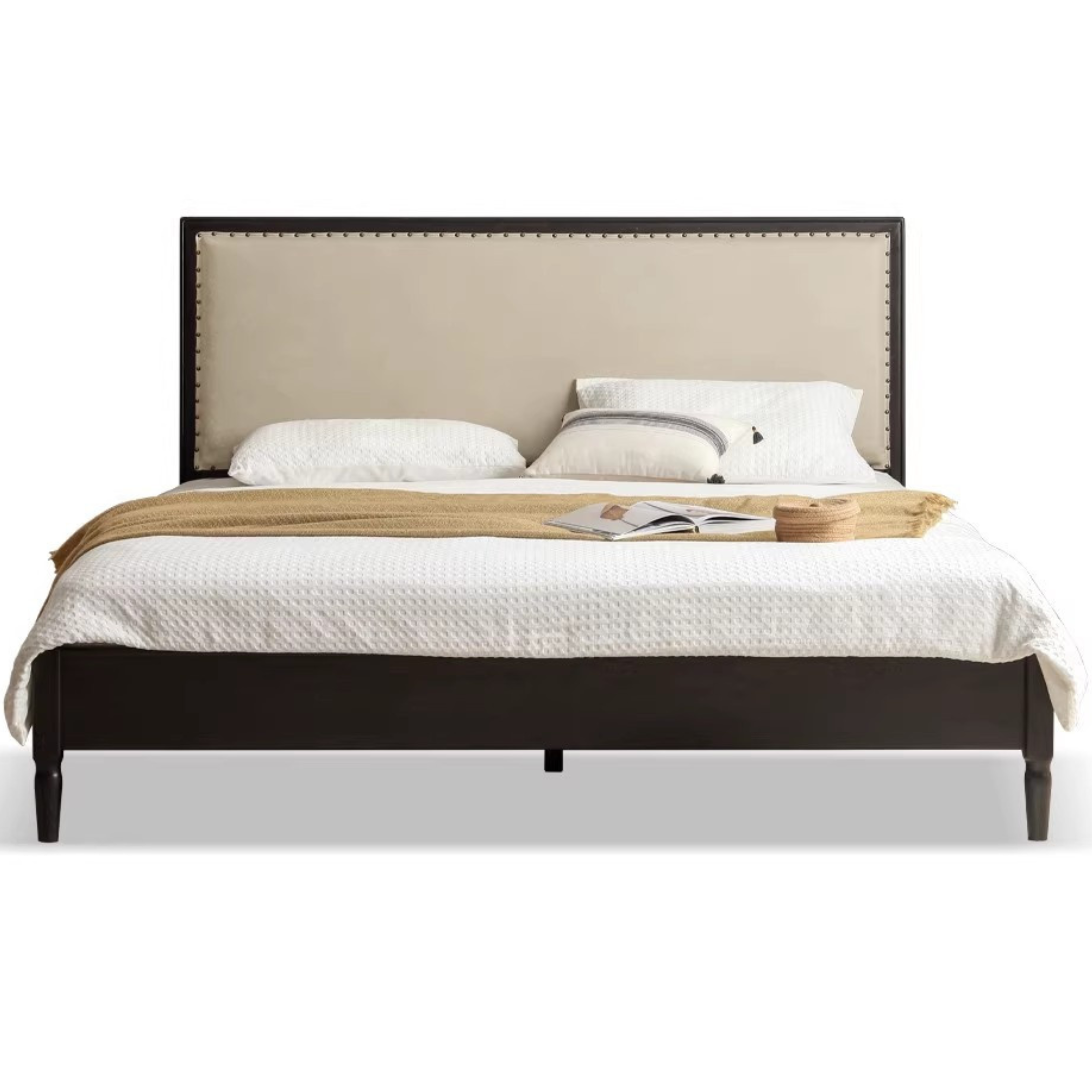 Oak Solid Wood Technology Fabric Soft Bed