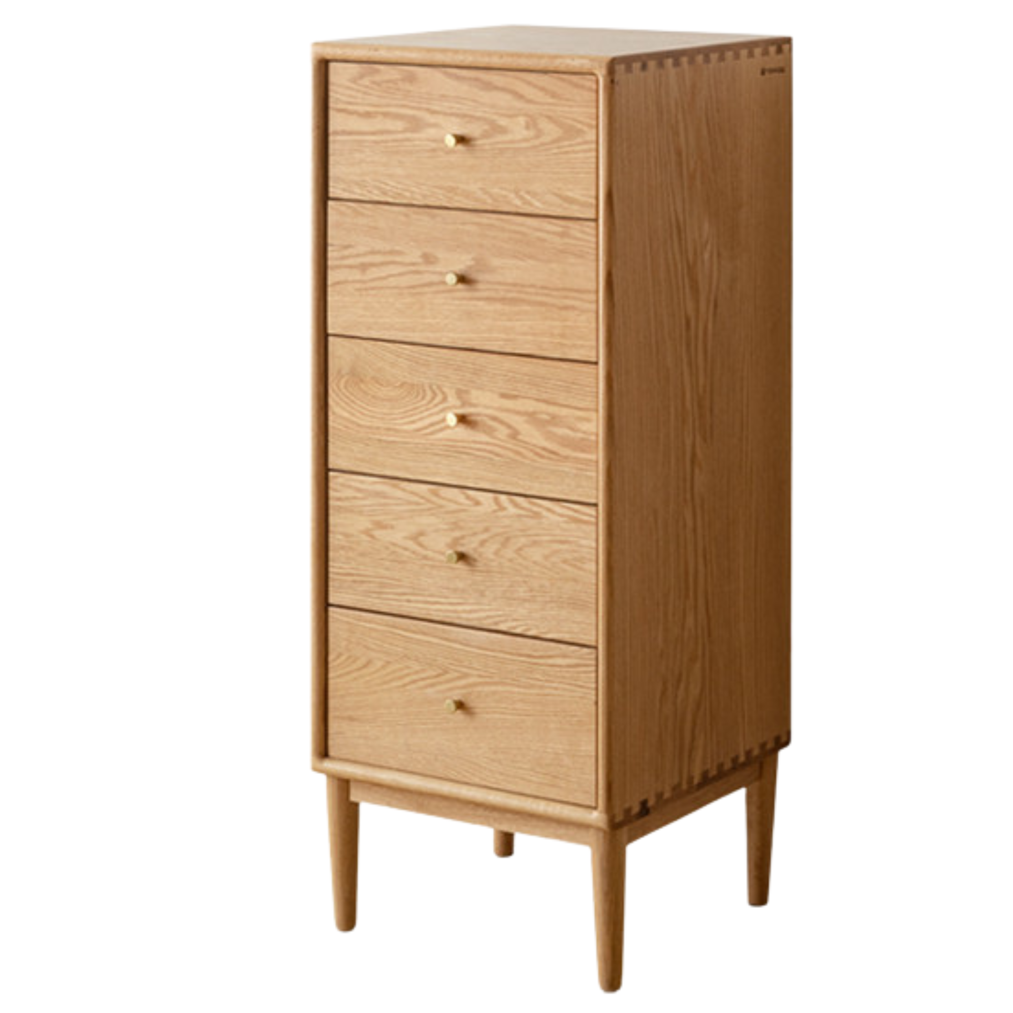 Oak Solid Wood, Solid RubberWood Nordic Chest of Drawers