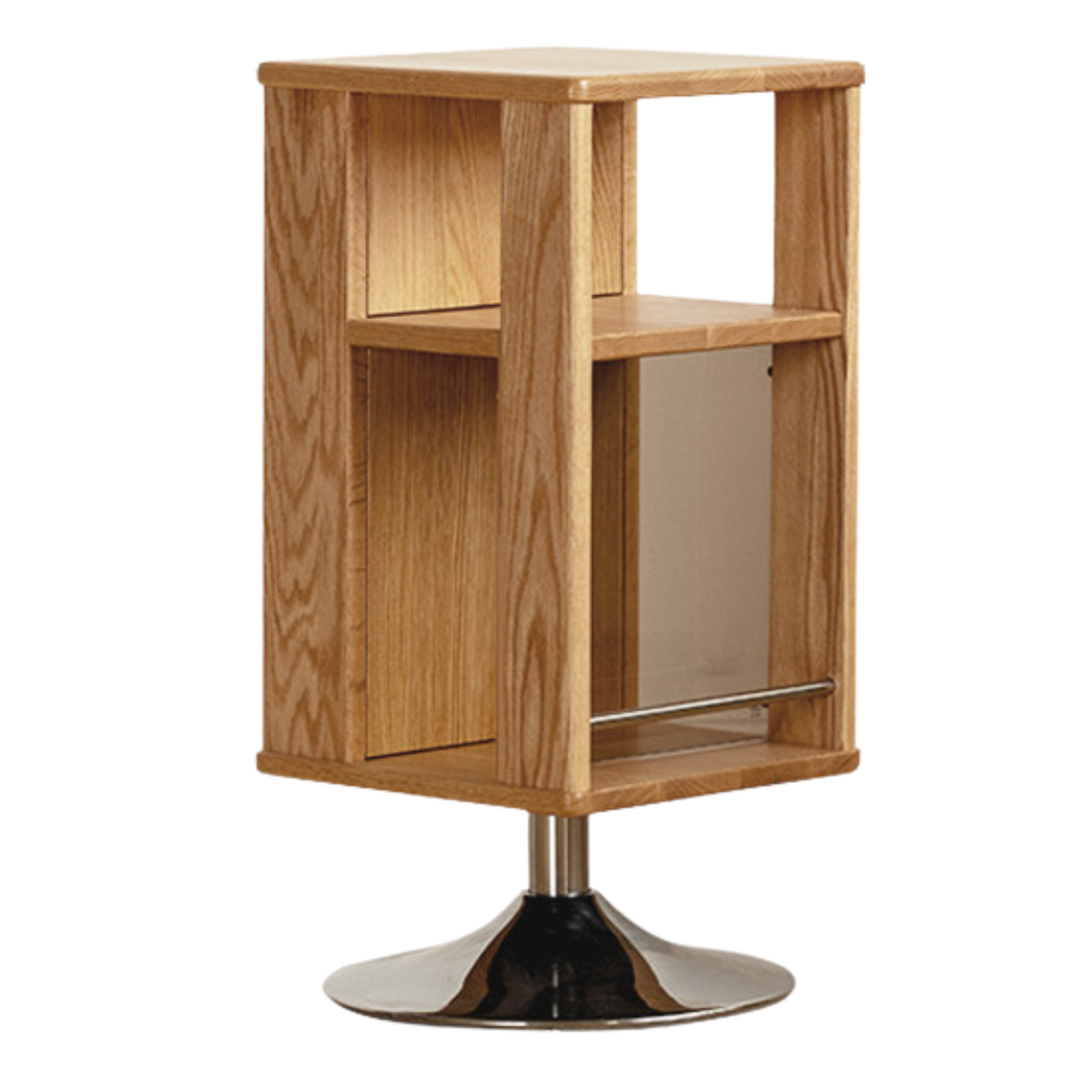 Oak Solid Wood Rotating Side Cabinet.