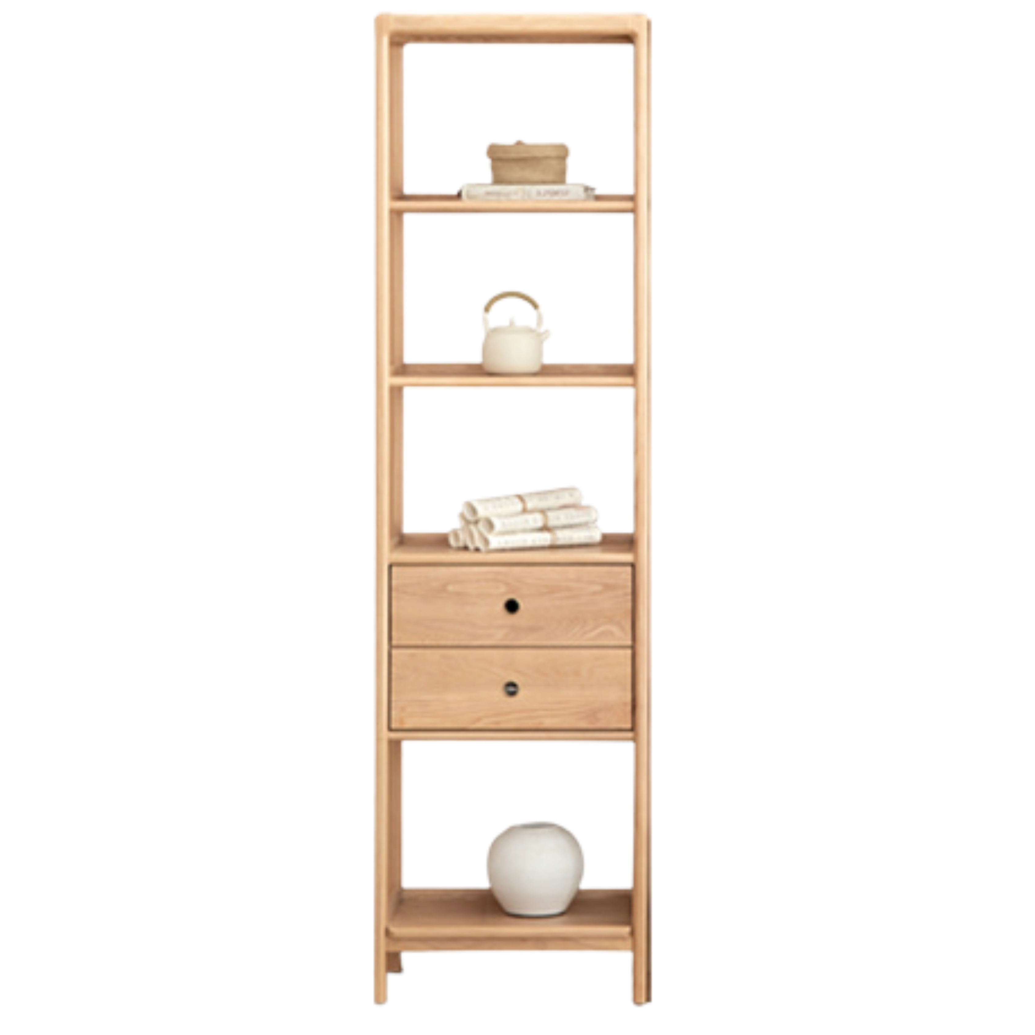 Ash Solid Wood Bookshelf Combined Bookcase Display Cabinet Wall Shelf
