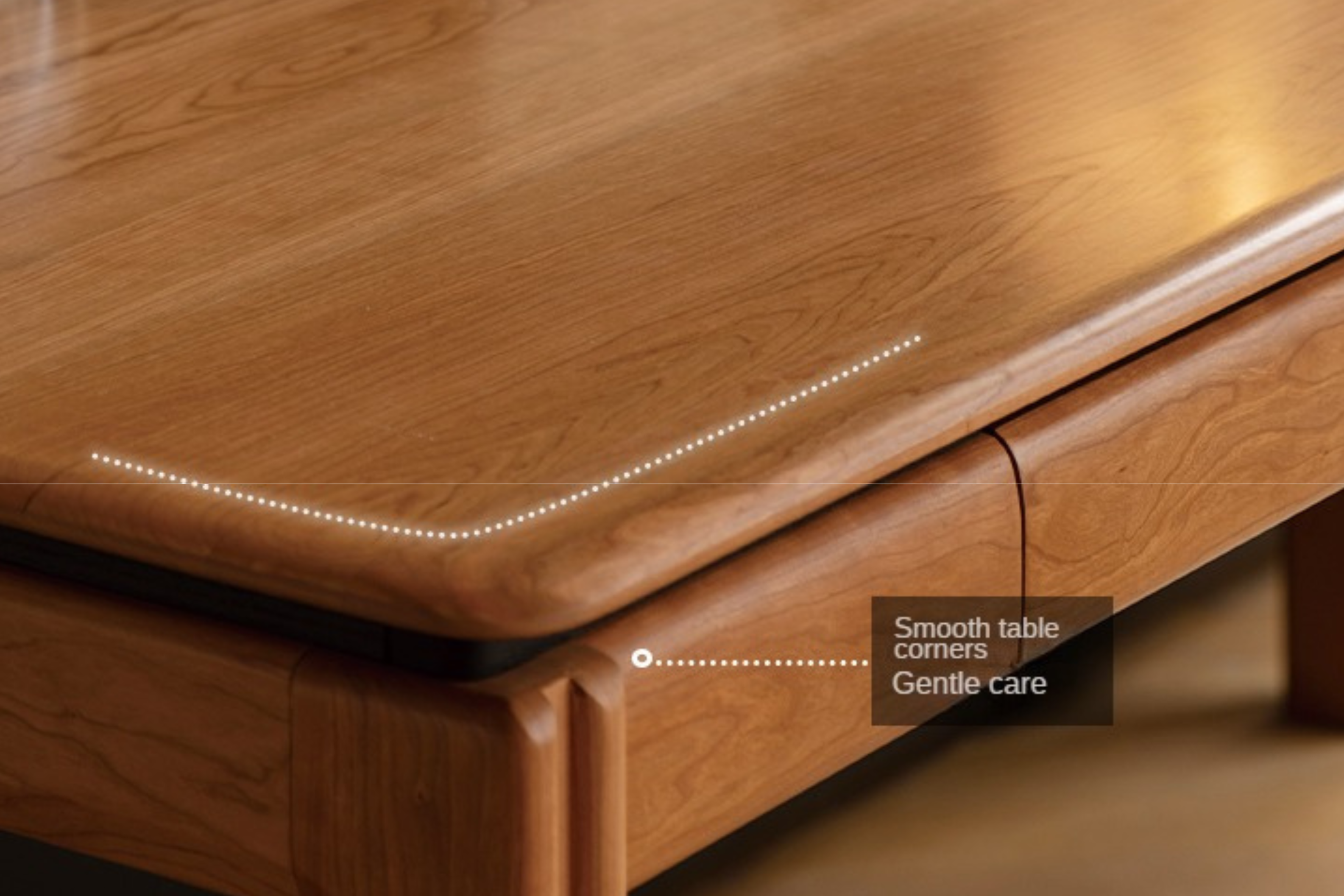 Cherry Solid Wood Color Large Office Desk