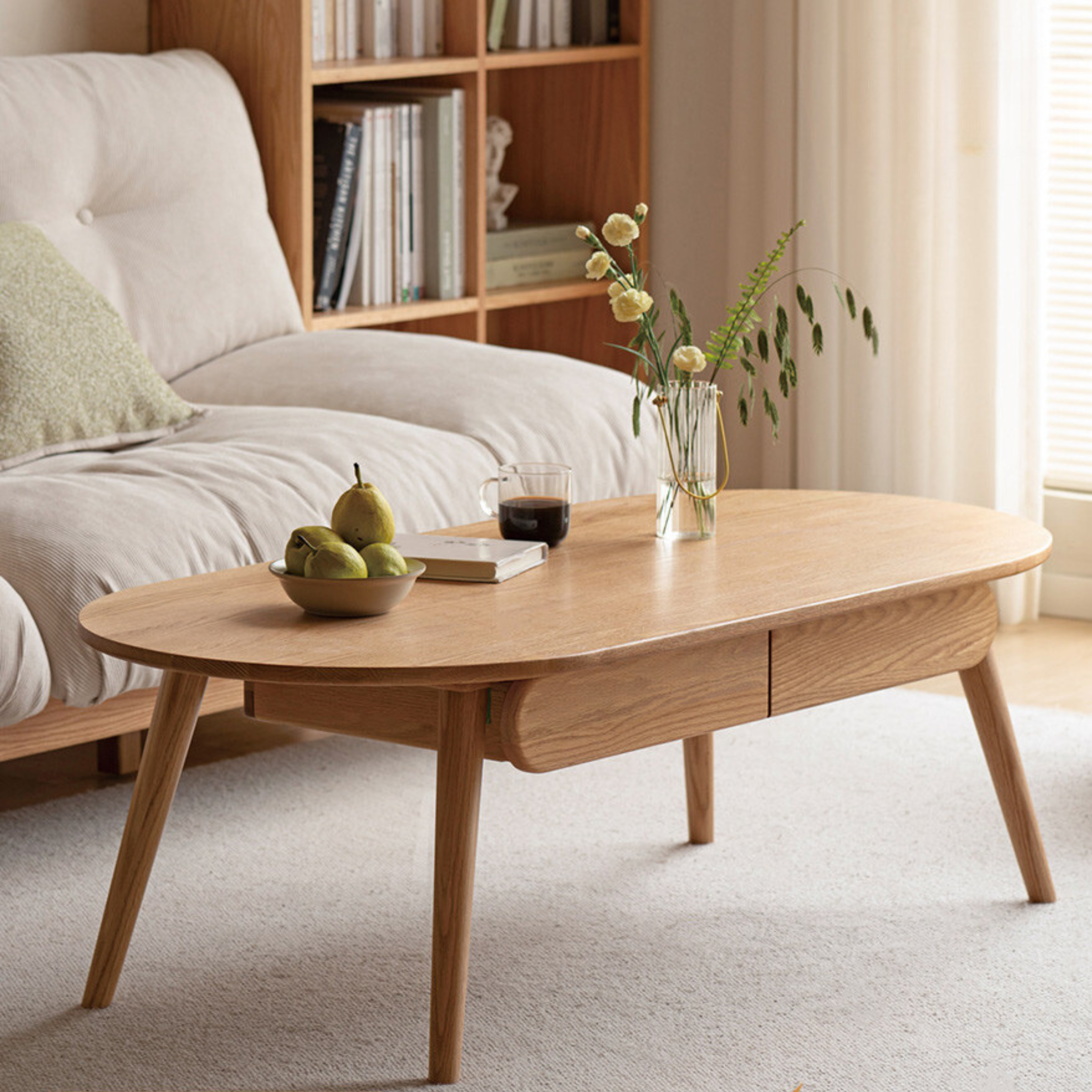 Oak Solid Wood Luxury Coffee Table, Tea Table