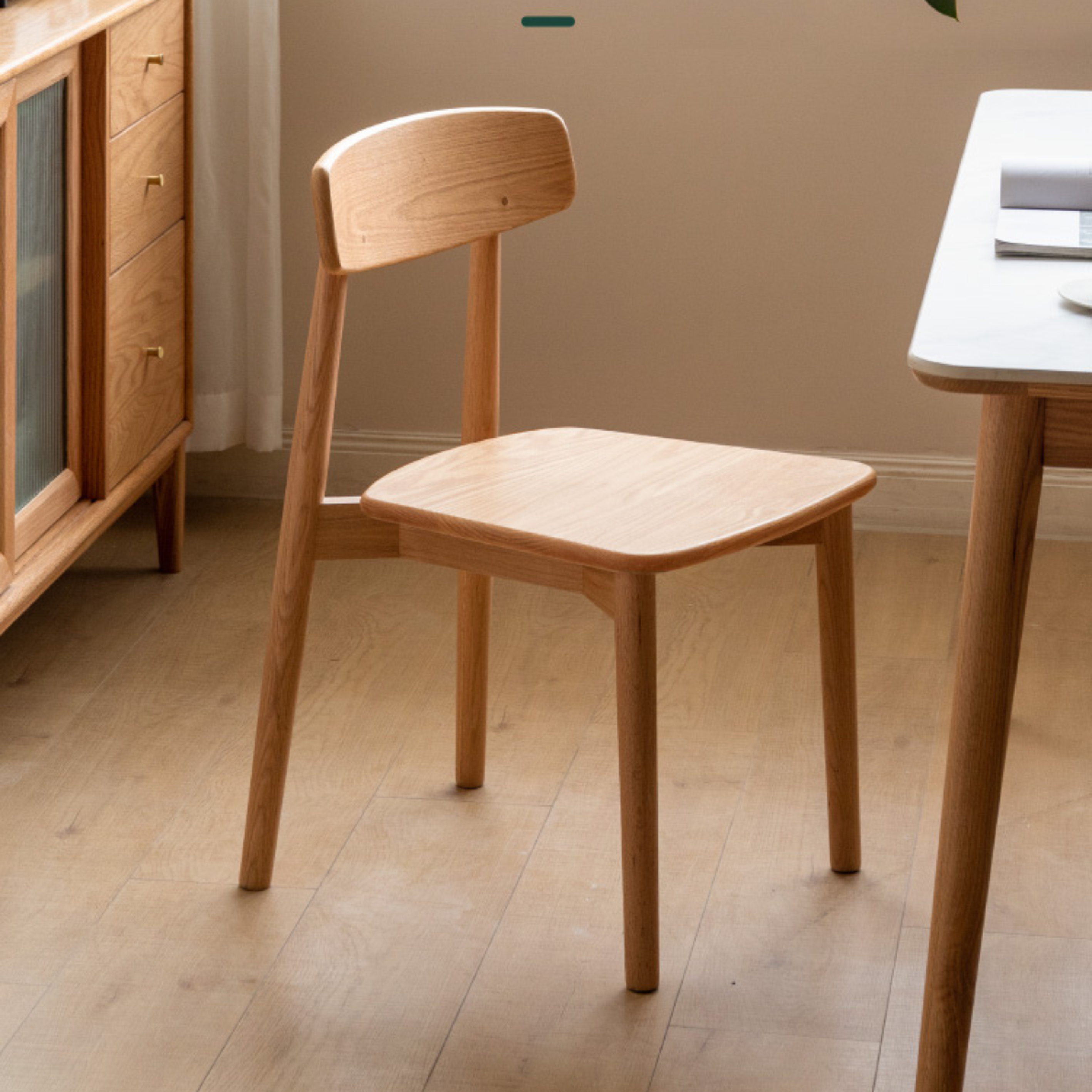 Ash, Oak, Beech, Black Walnut Solid Wood Dining Chair 4pcs Set