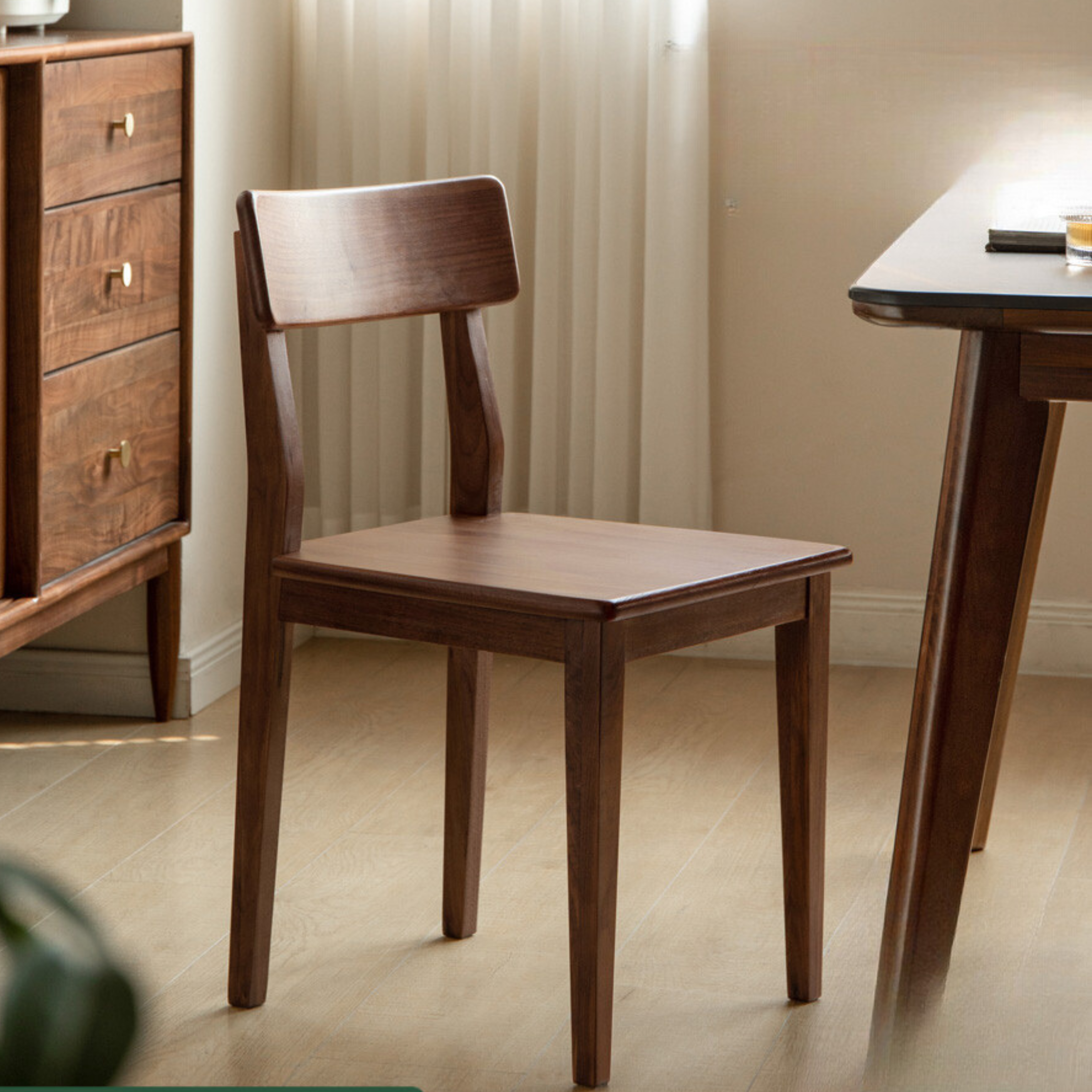 Black Walnut, Ash, Oak Solid Wood Dining Chair Set of 4
