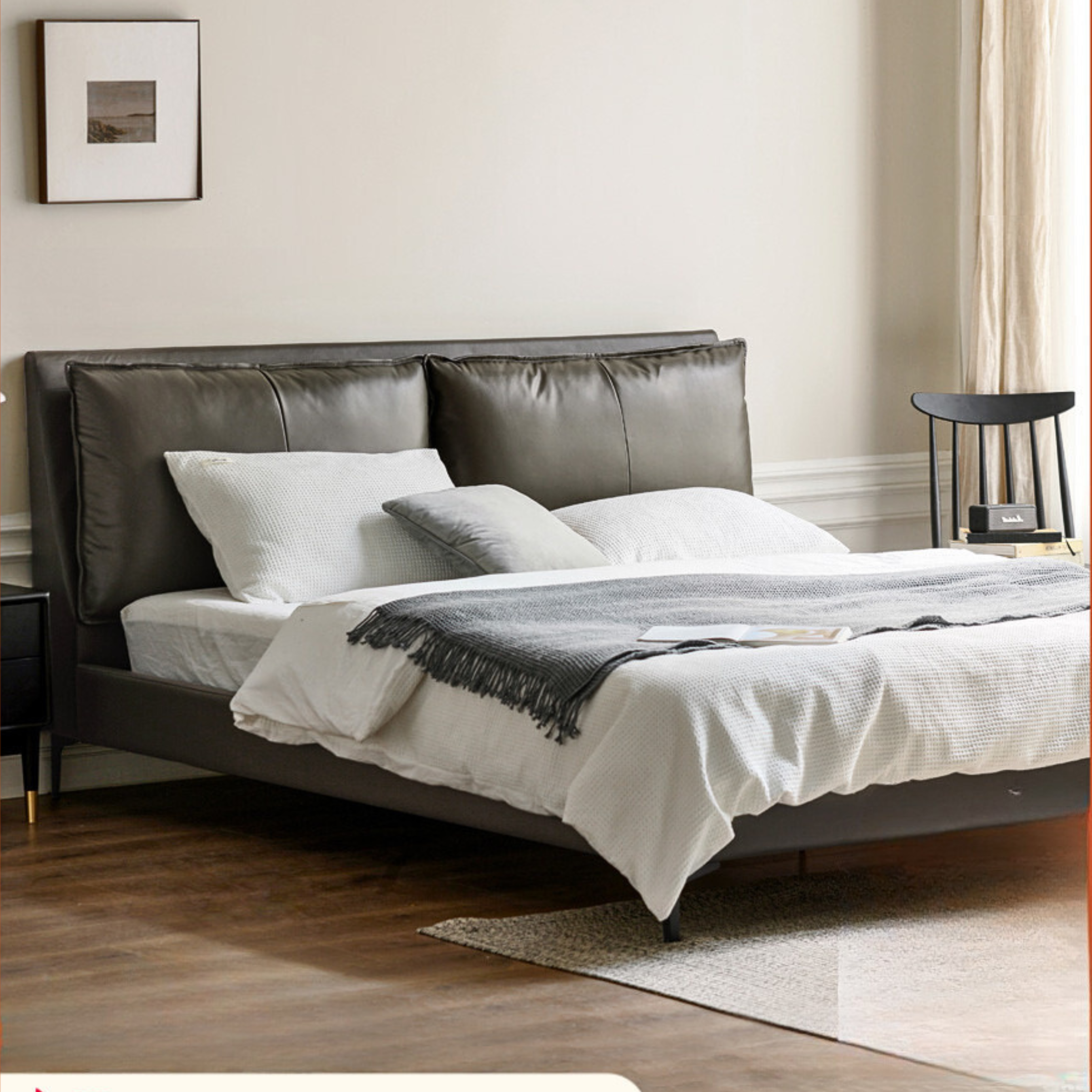 Premium Yellow Cowhide Bed