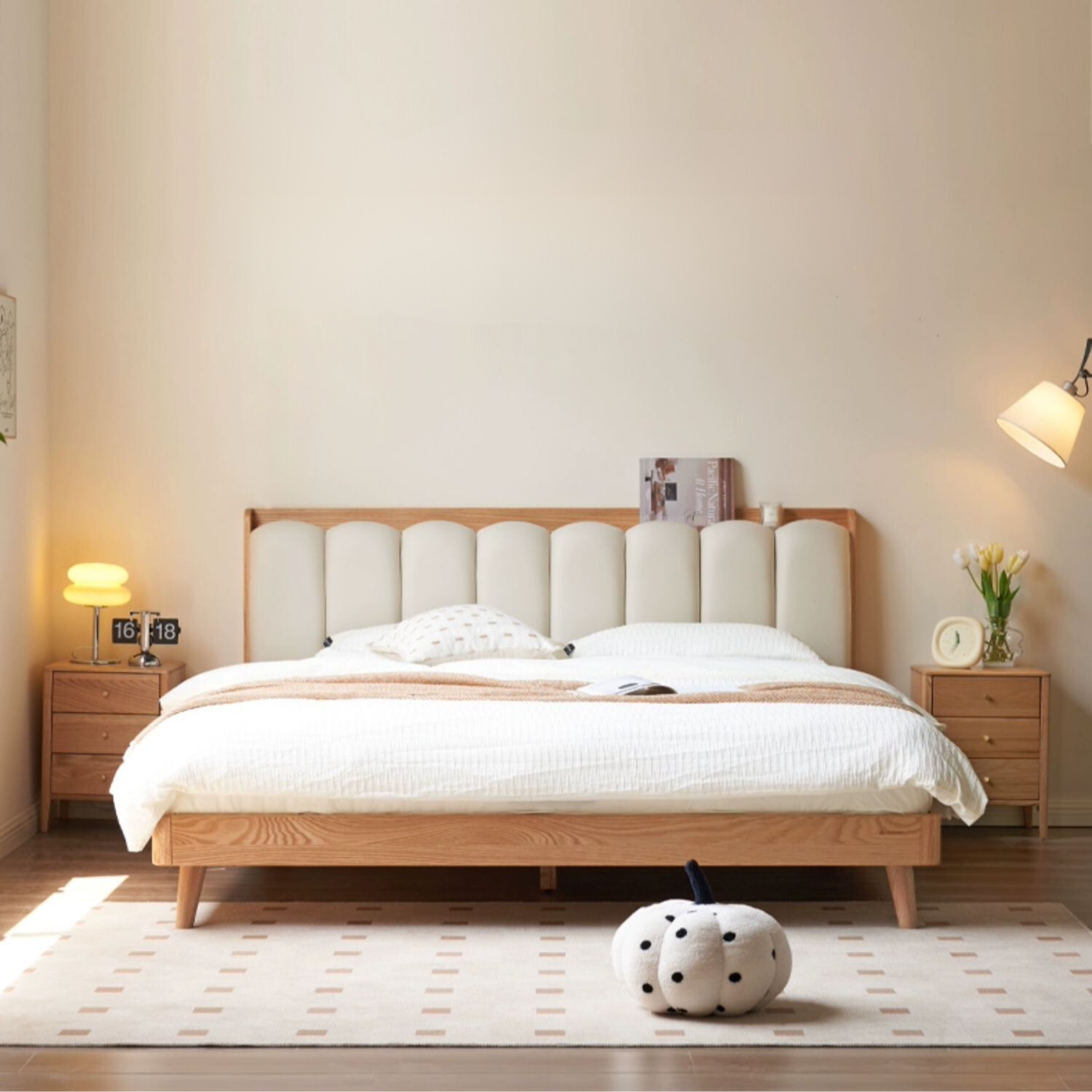 Beech, Oak Solid Wood Soft-Packe, Piano Key Bed