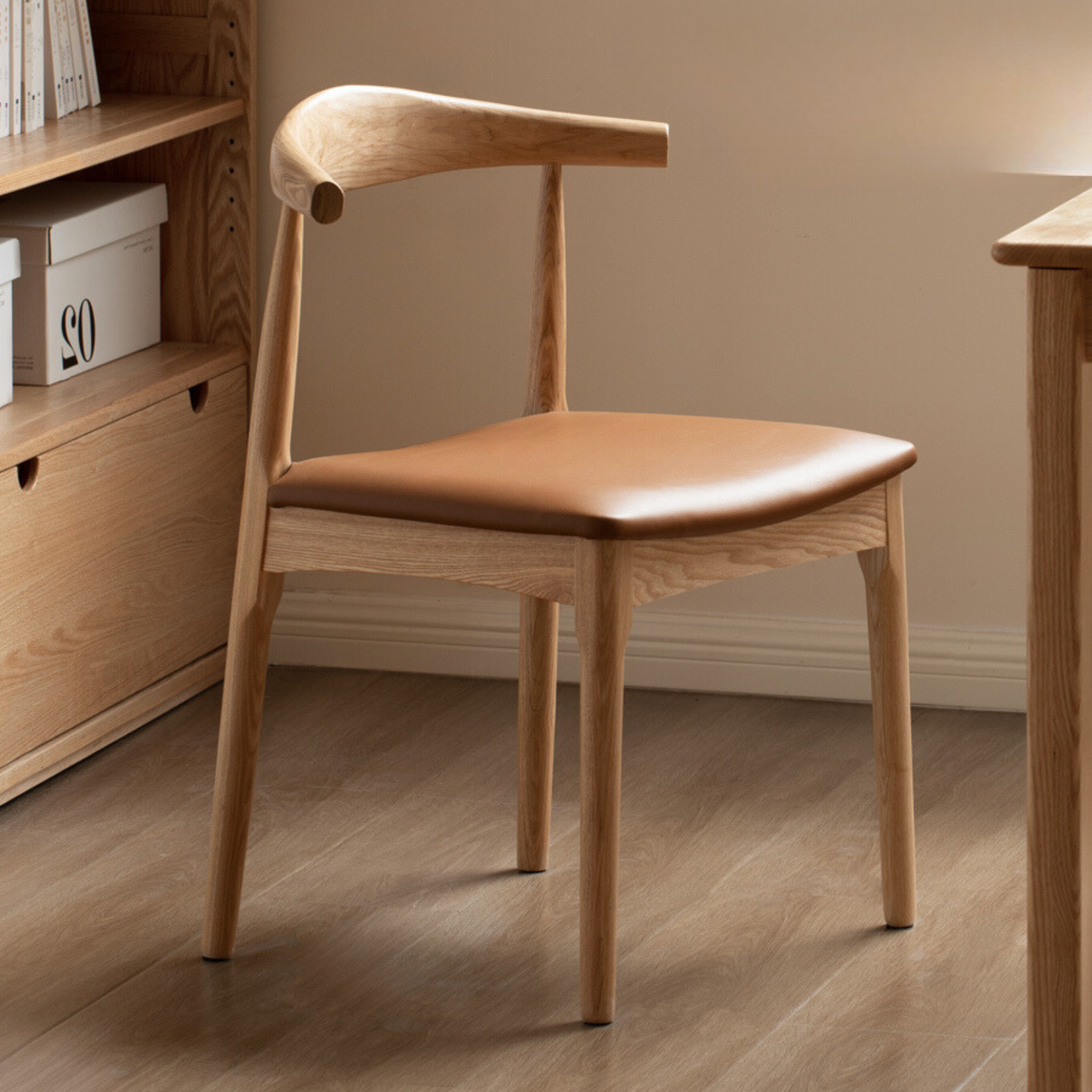 set 4 pcs Ash, Oak Solid Wood-Horn Chair