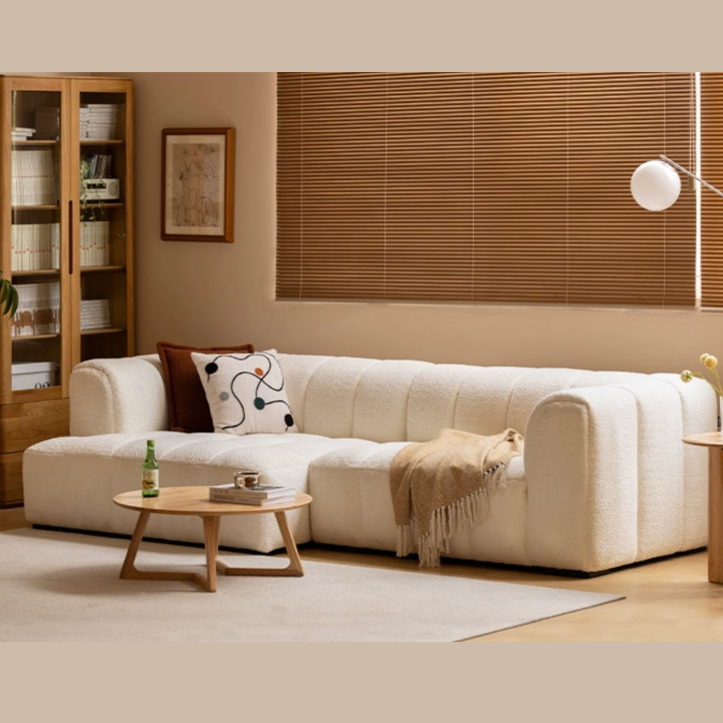 Lamb Fleece Fabric Sofa.